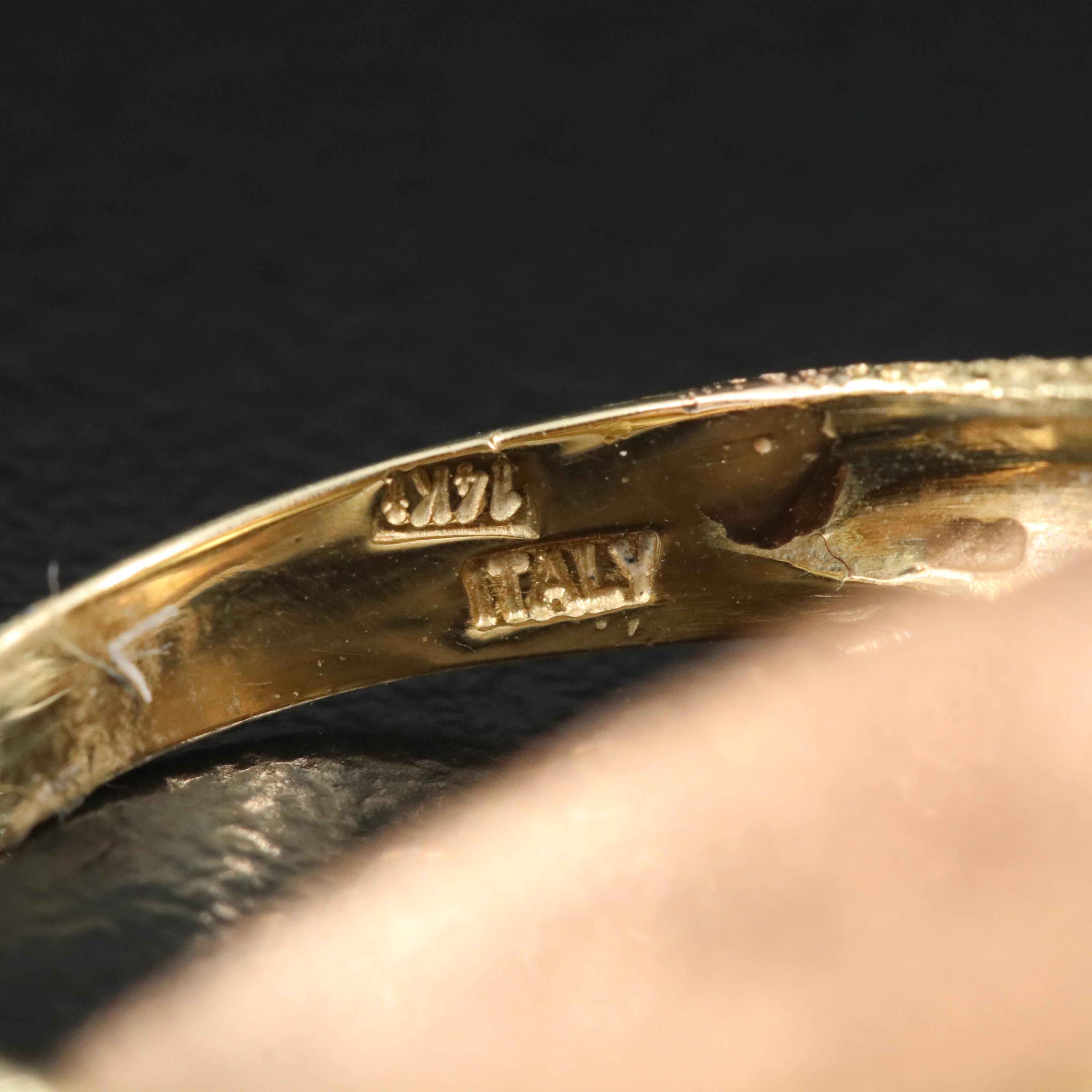 Italian Milor 14K Tri-Gold Ring with Textured Finish