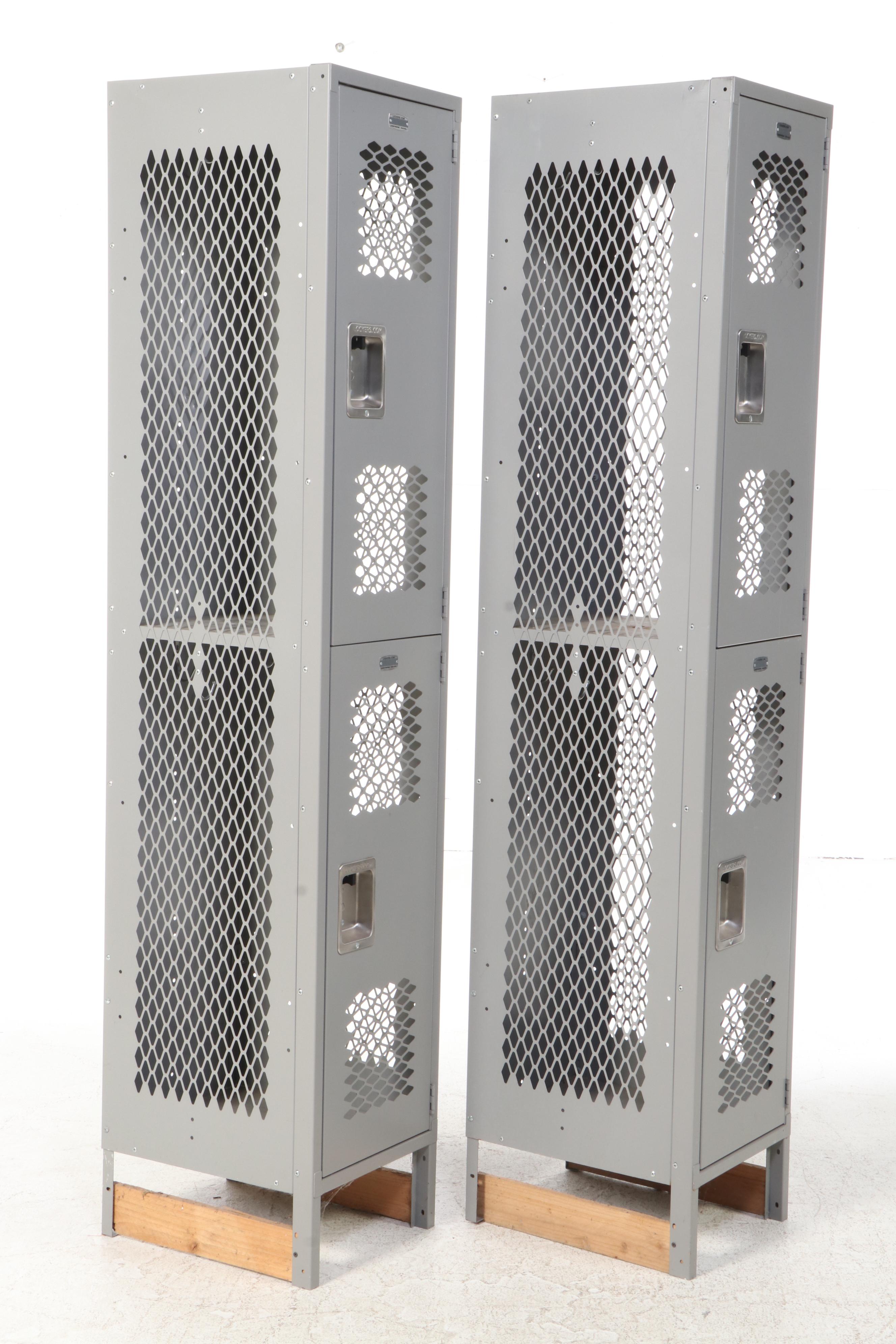 Two Salsbury Industries Powder-Coated Steel Double-Tier See-Through Lockers