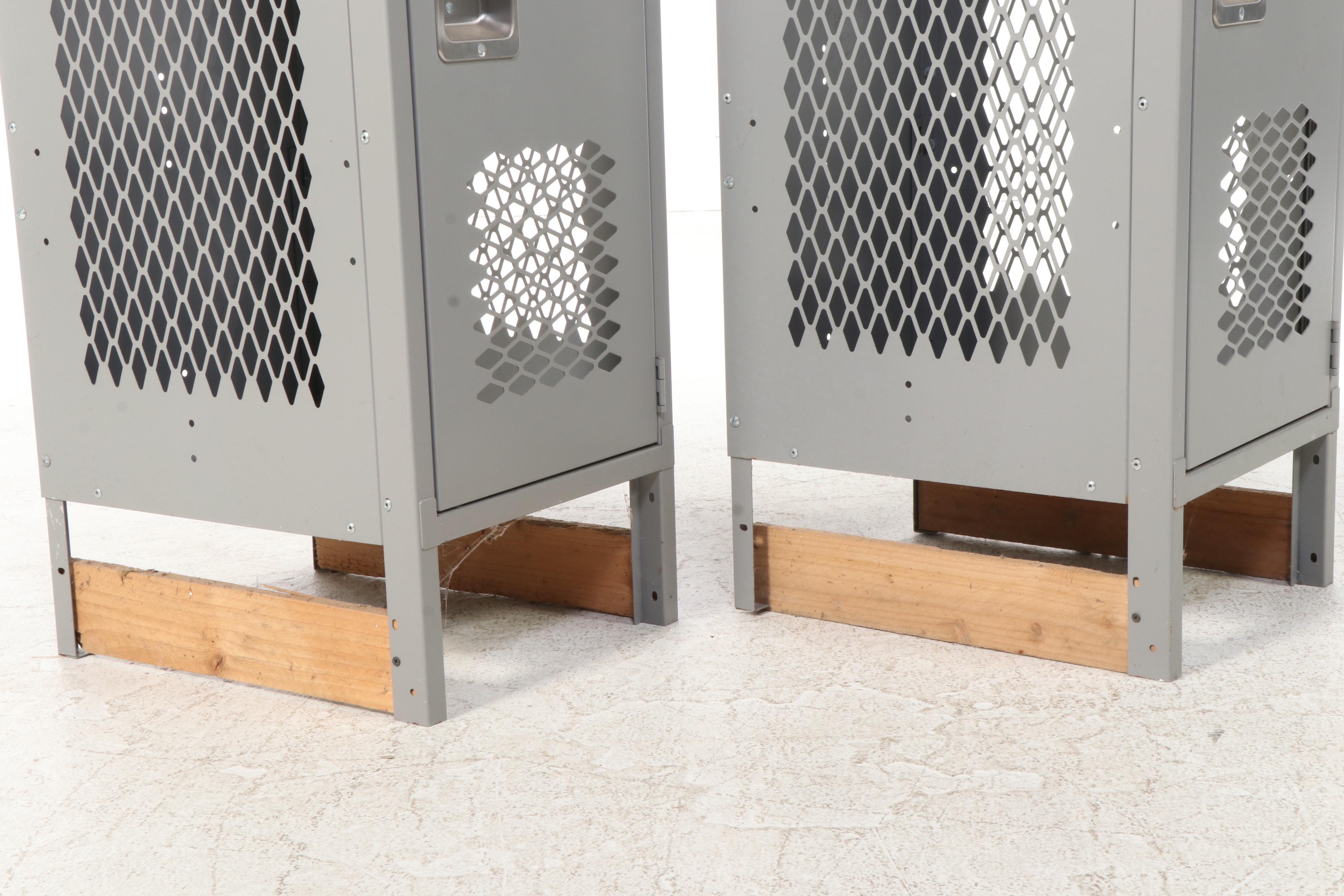 Two Salsbury Industries Powder-Coated Steel Double-Tier See-Through Lockers