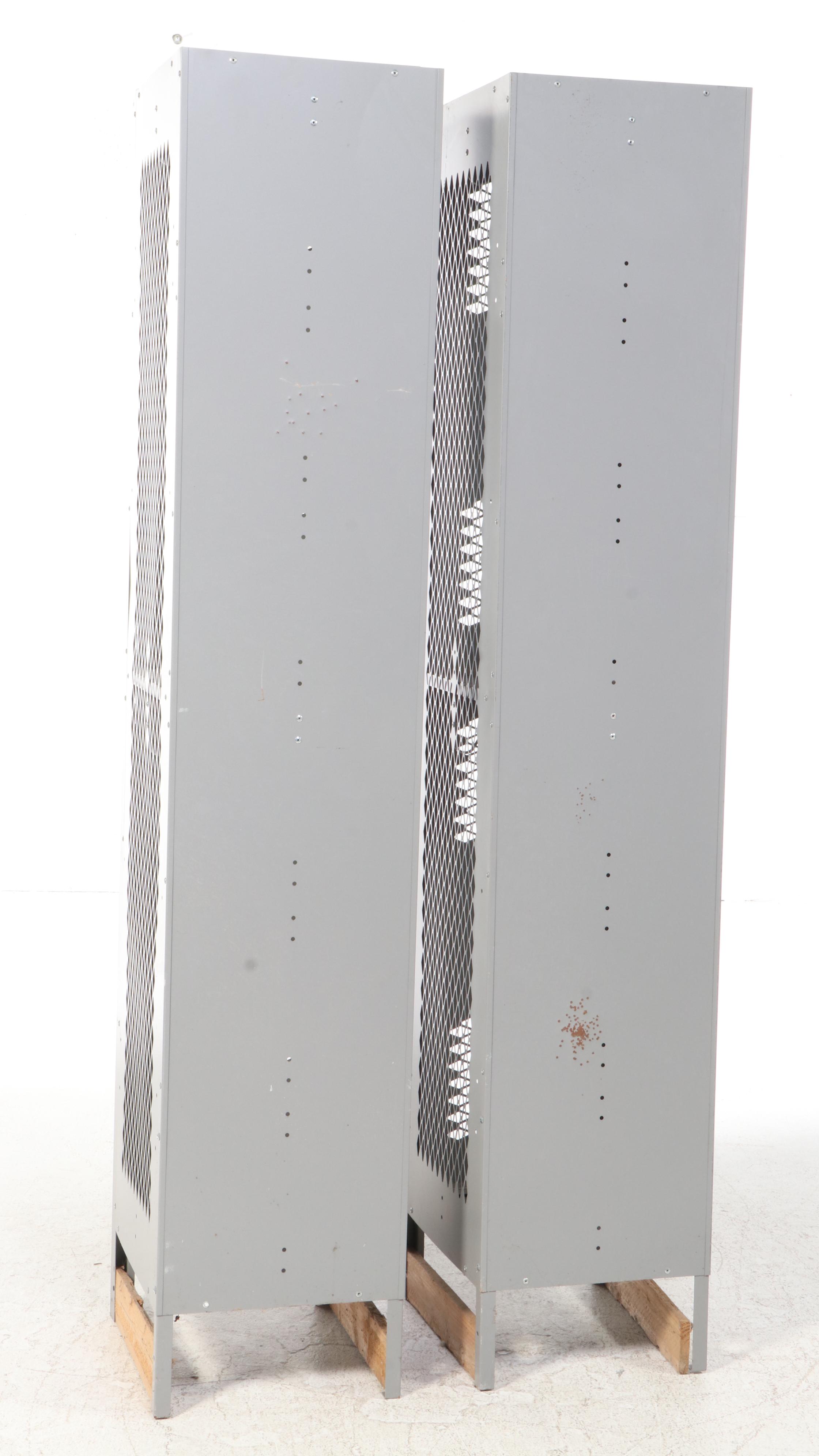 Two Salsbury Industries Powder-Coated Steel Double-Tier See-Through Lockers