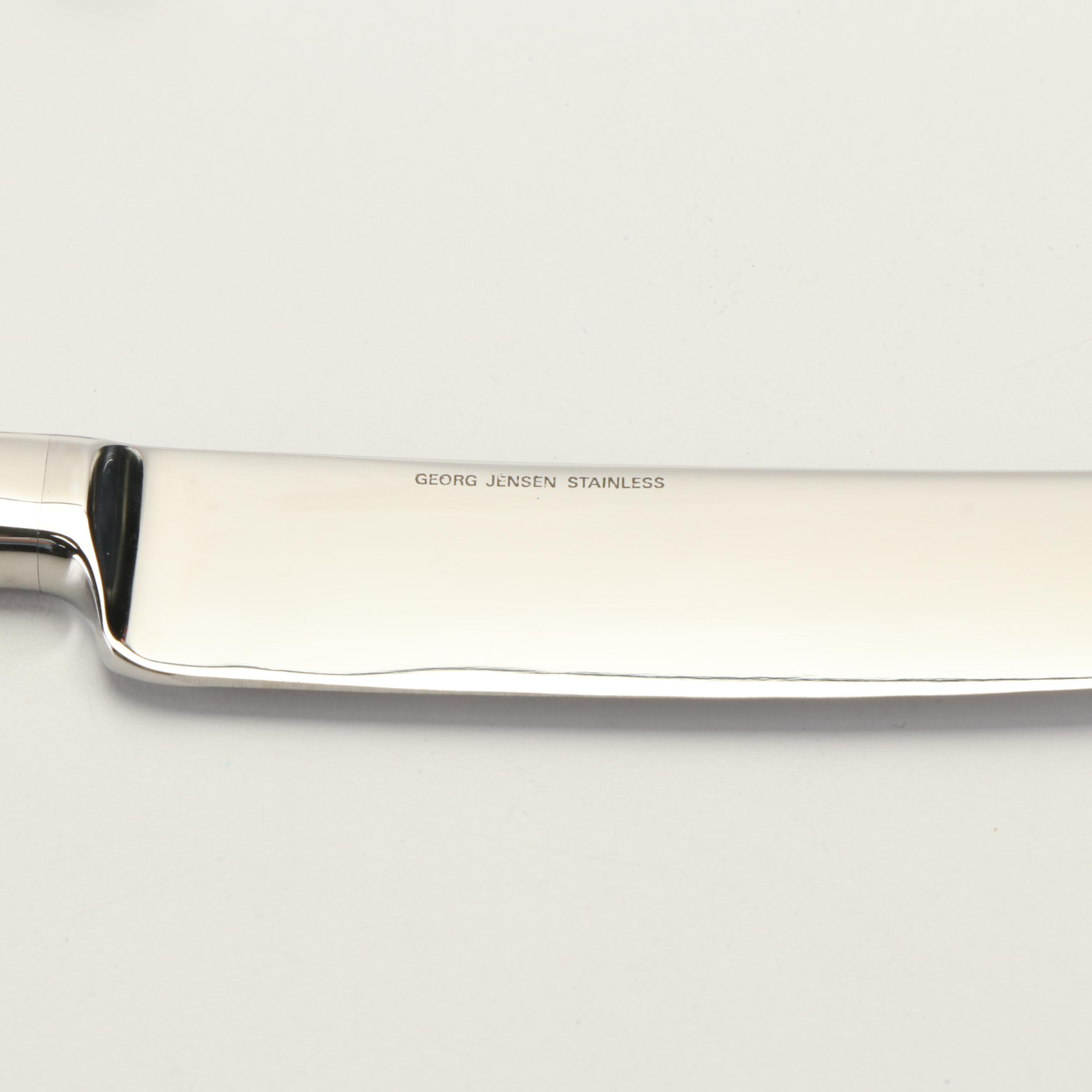 Georg Jensen Stainless Steel Cheese Knife, Butter Knives and Left Handed Spoons
