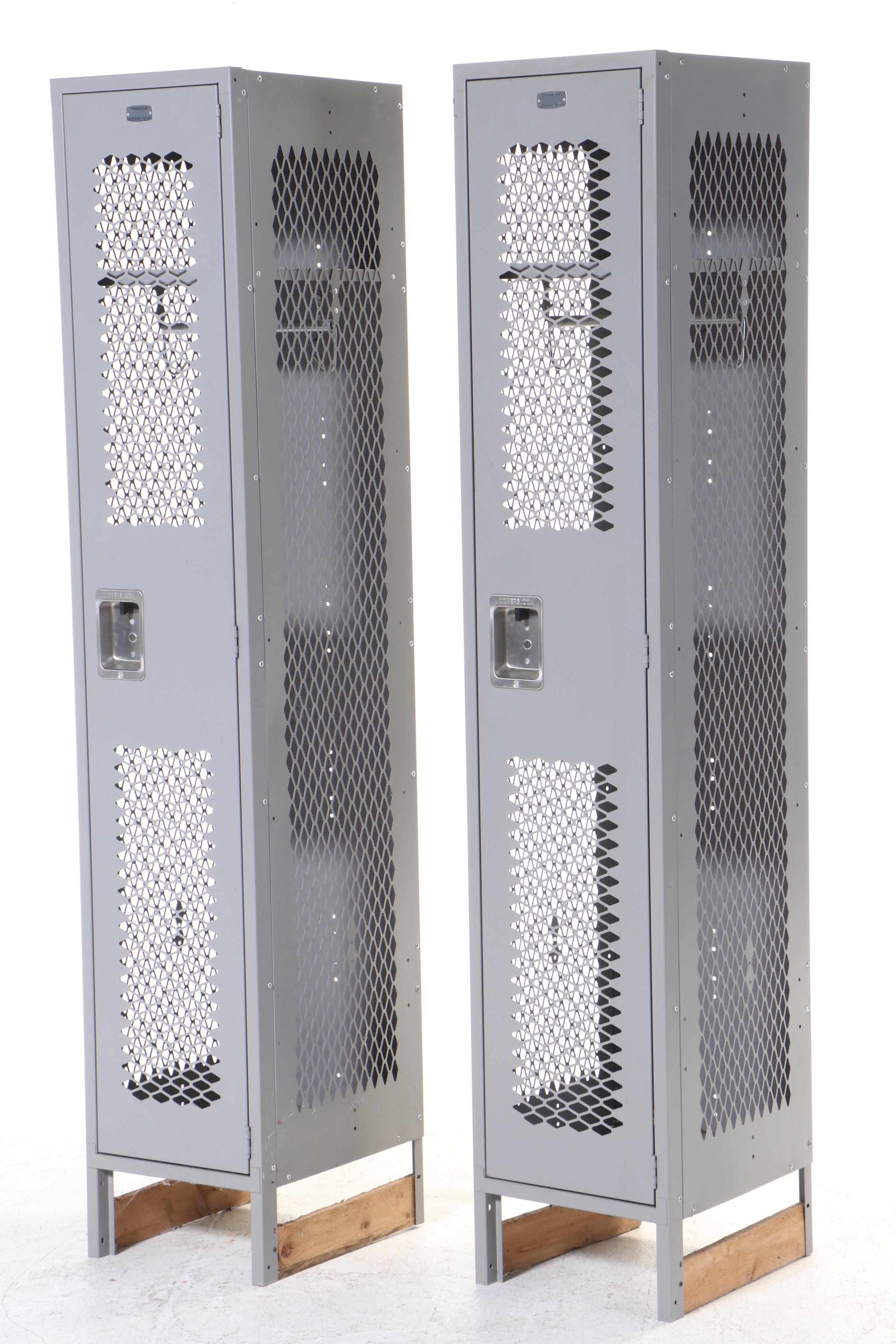 Two Salsbury Industries Powder-Coated Steel Single-Tier See-Through Lockers