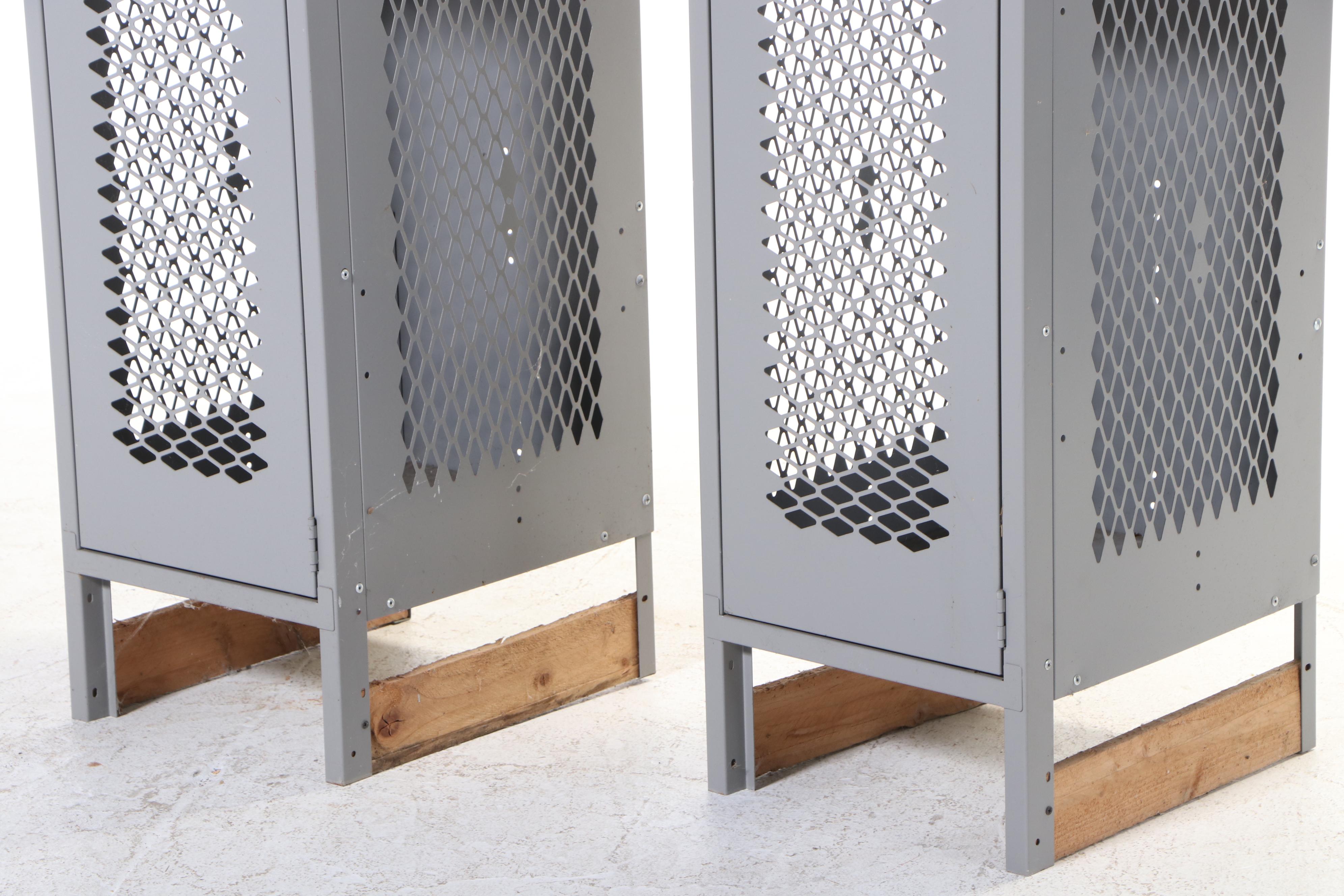 Two Salsbury Industries Powder-Coated Steel Single-Tier See-Through Lockers
