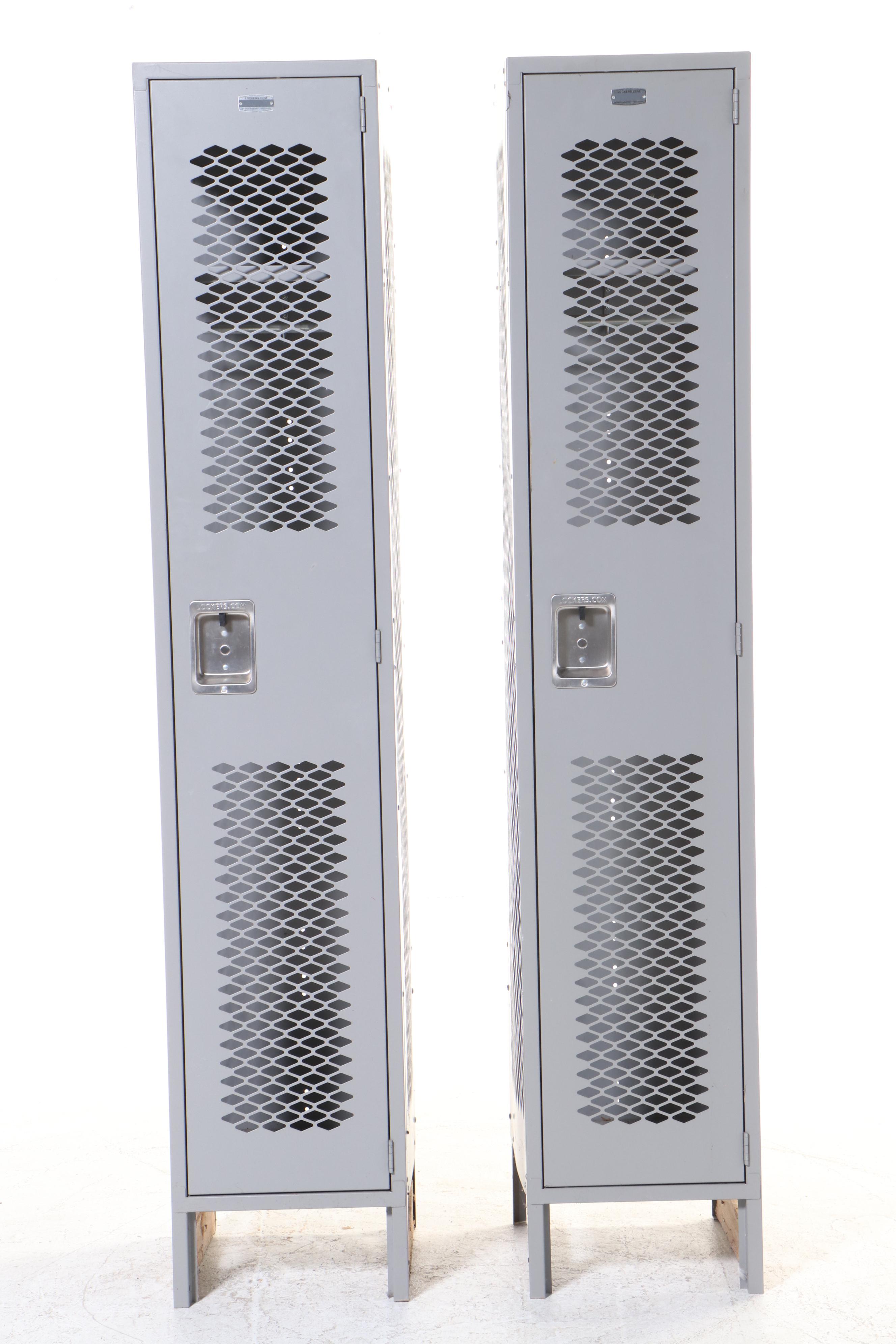 Two Salsbury Industries Powder-Coated Steel Single-Tier See-Through Lockers