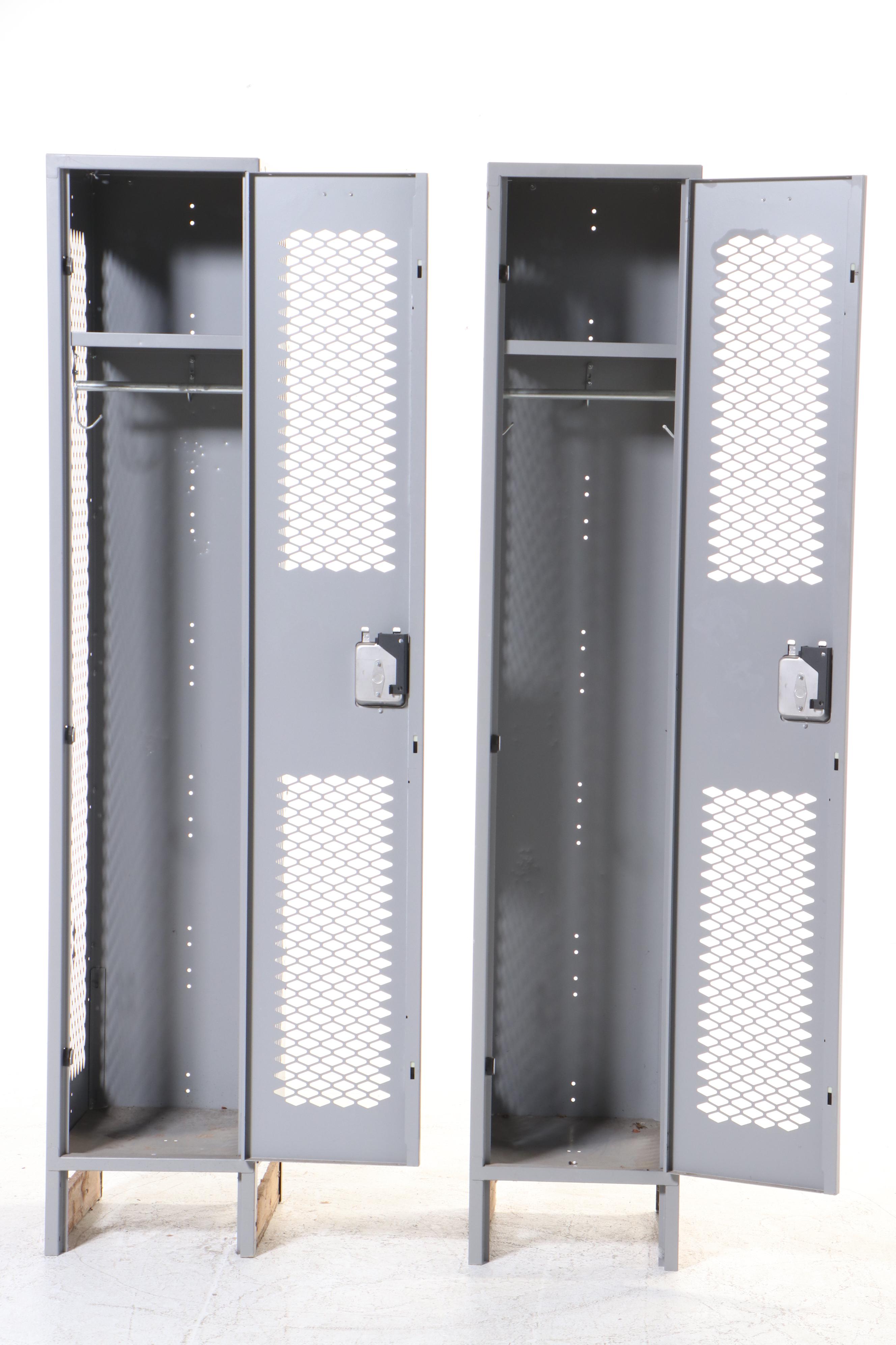 Two Salsbury Industries Powder-Coated Steel Single-Tier See-Through Lockers