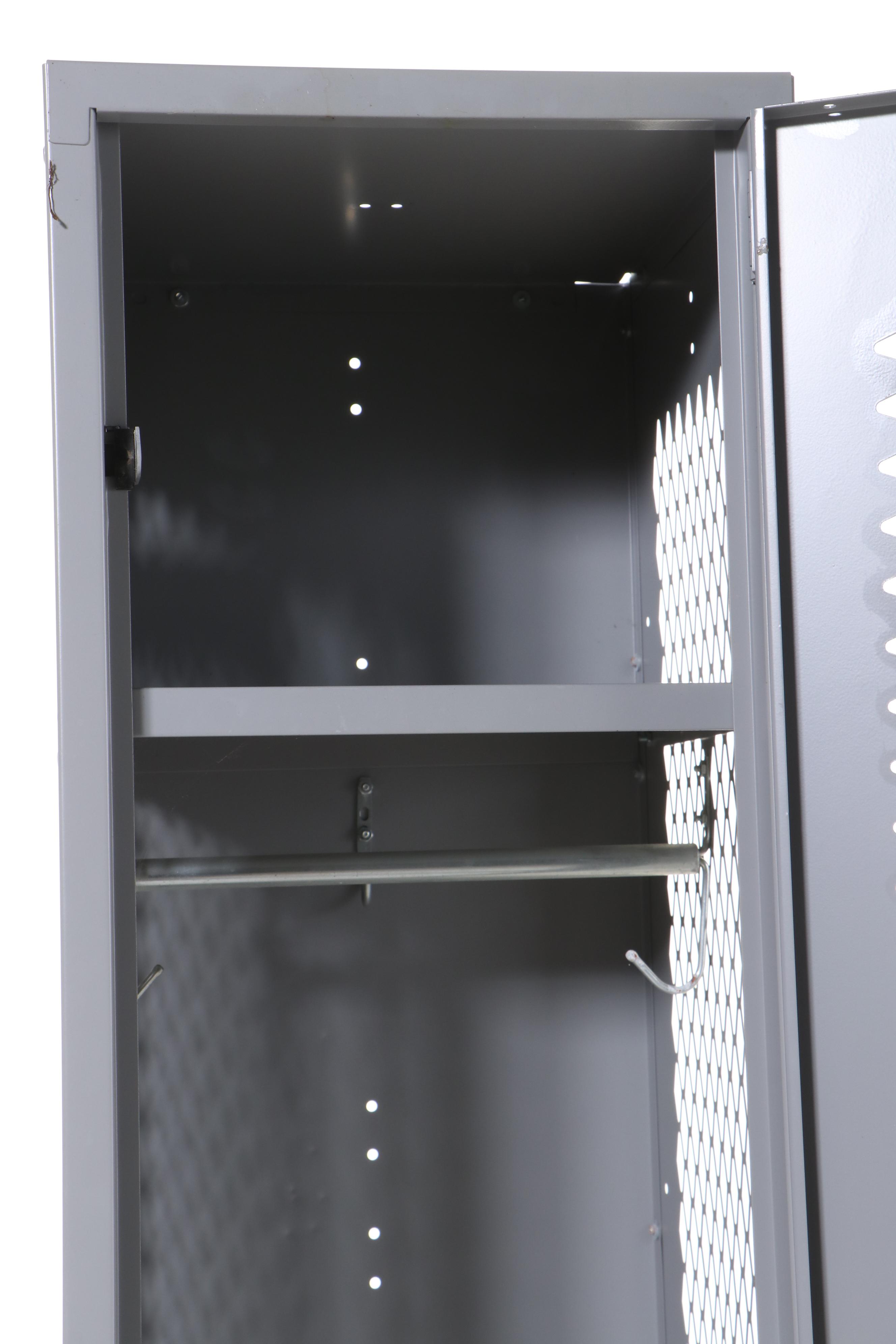Two Salsbury Industries Powder-Coated Steel Single-Tier See-Through Lockers