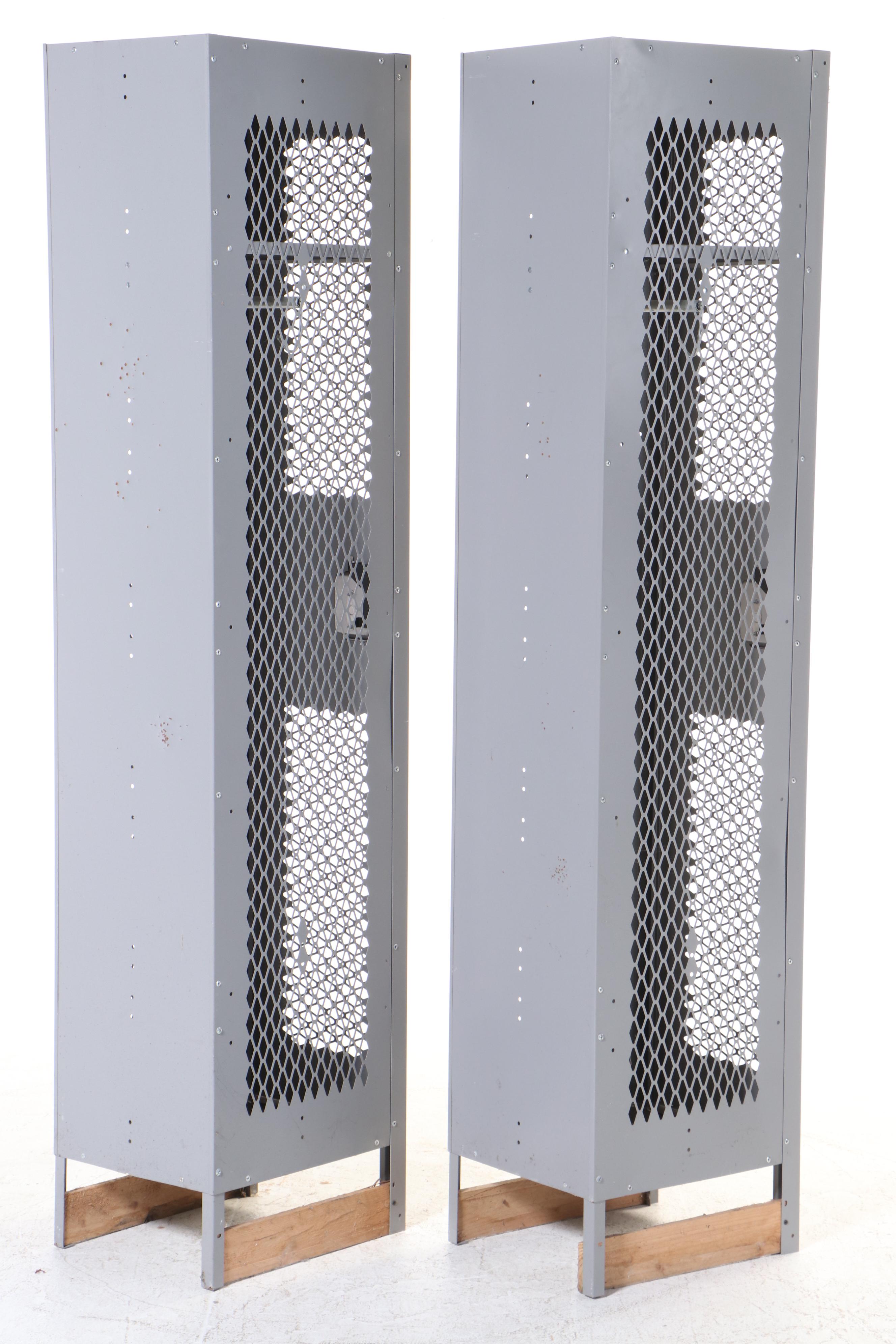 Two Salsbury Industries Powder-Coated Steel Single-Tier See-Through Lockers