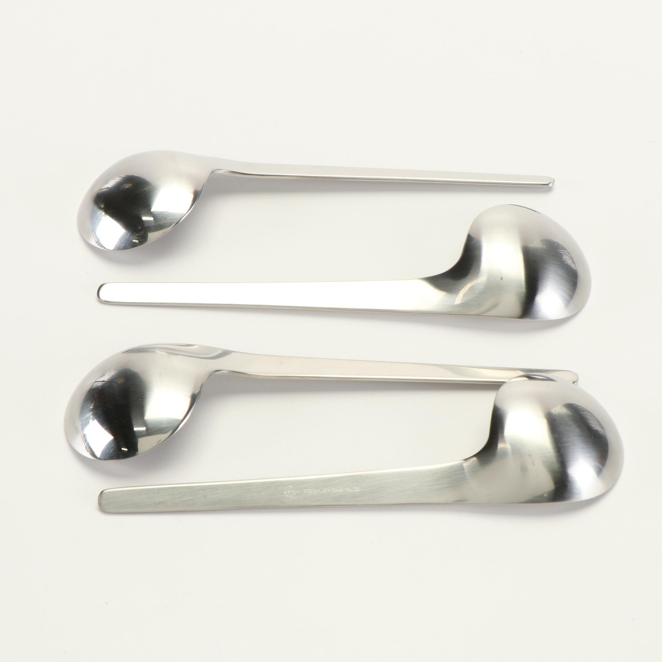 Georg Jensen Stainless Steel Cheese Knife, Butter Knives and Left Handed Spoons