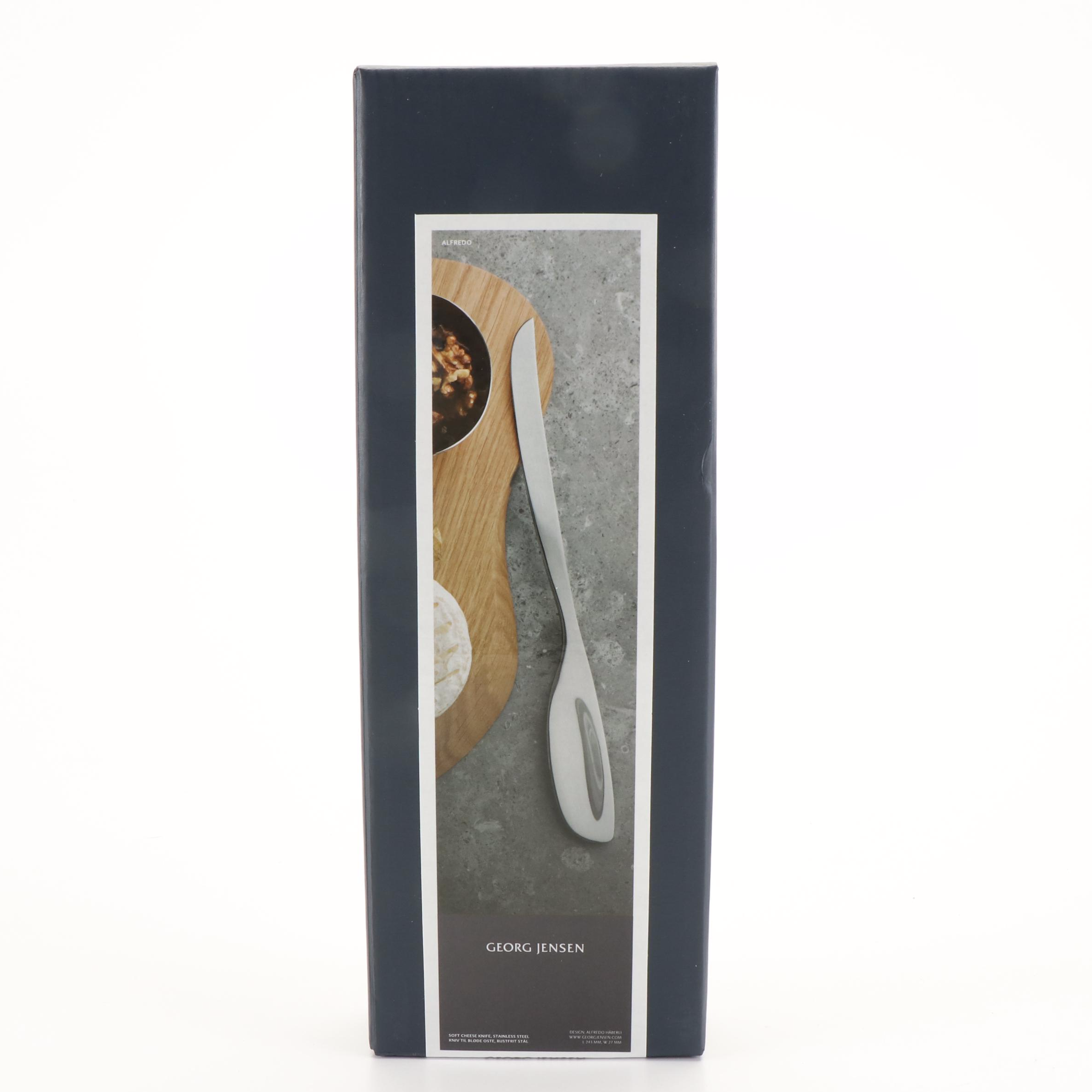 Georg Jensen Stainless Steel Cheese Knife, Butter Knives and Left Handed Spoons