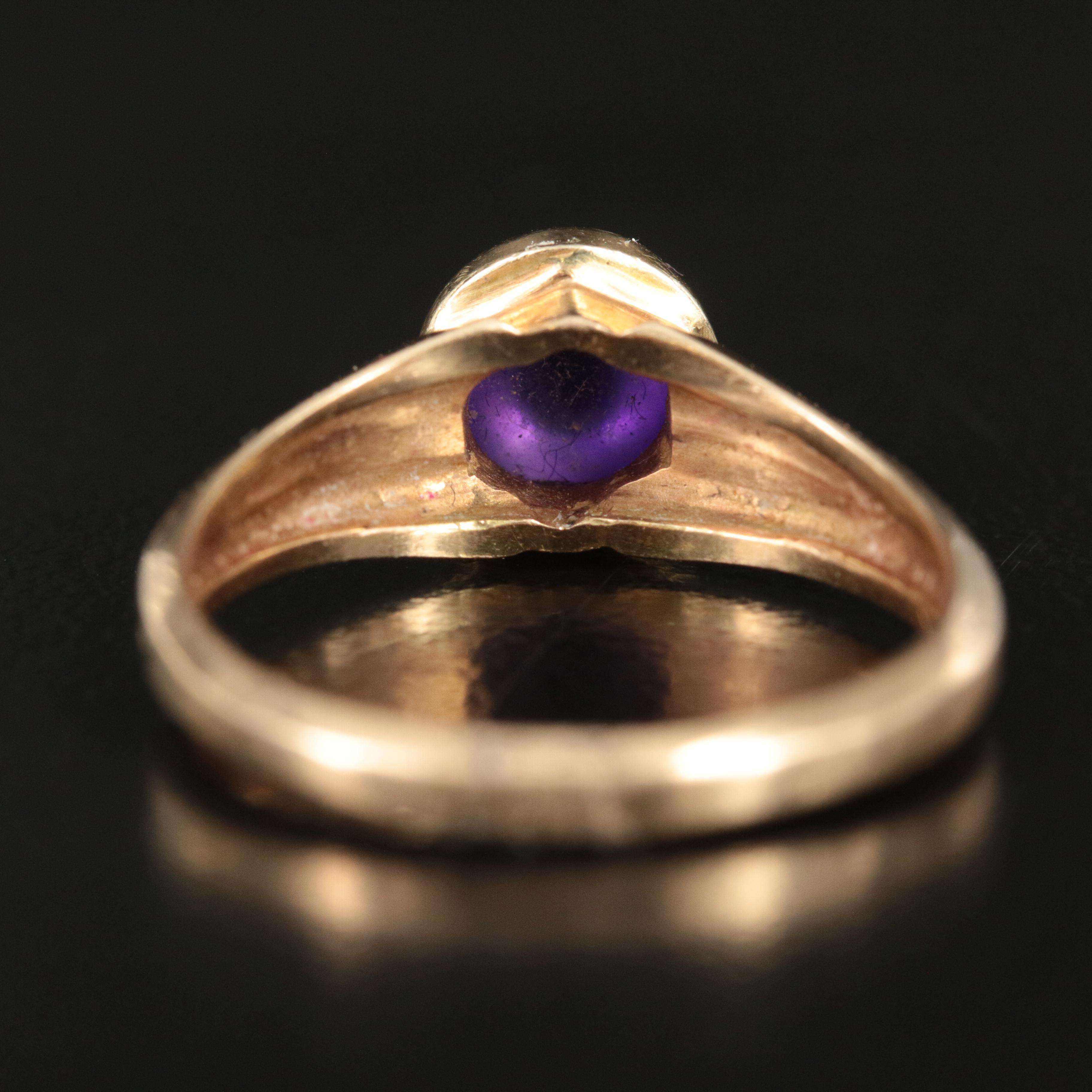 14K Amethyst Solitaire Ring