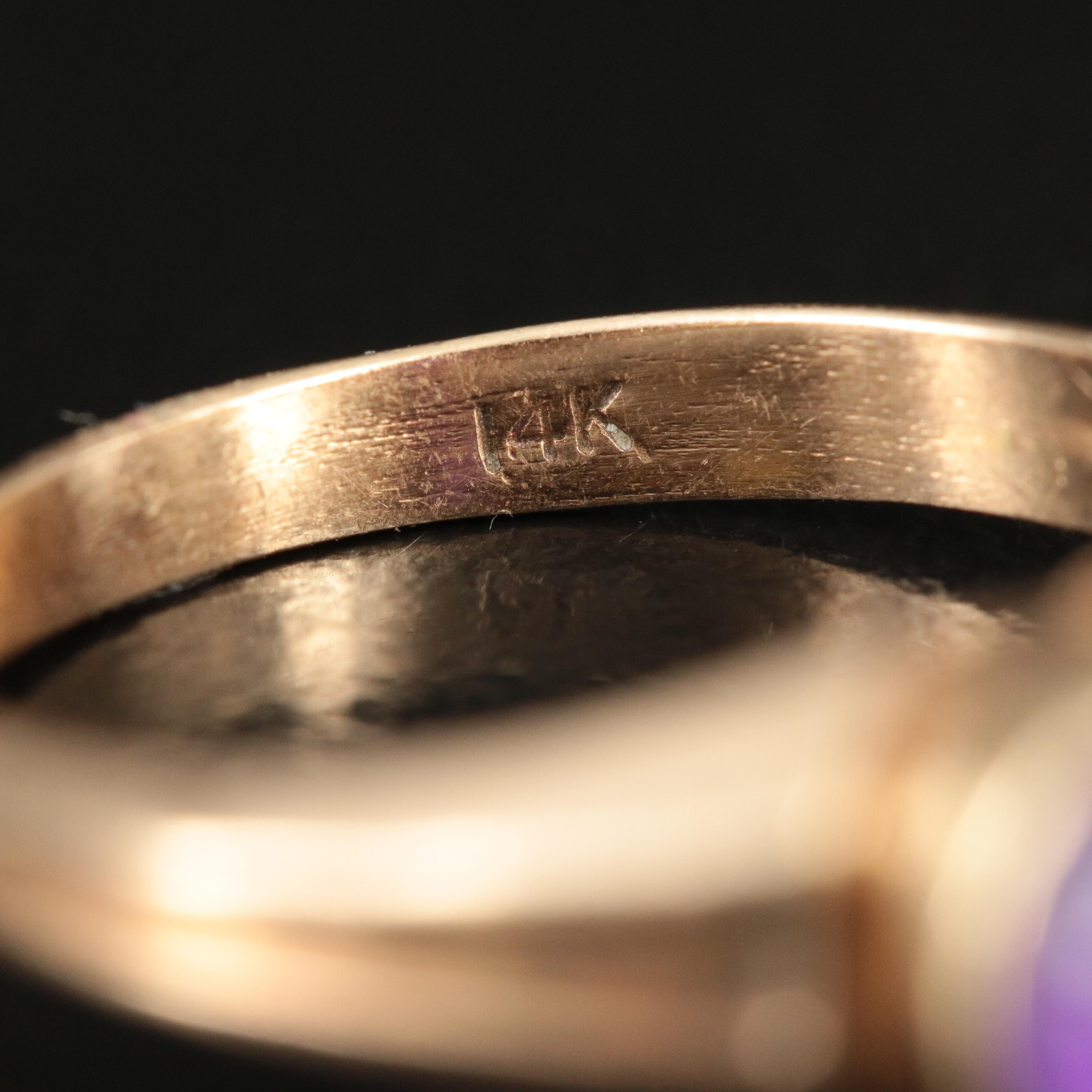 14K Amethyst Solitaire Ring