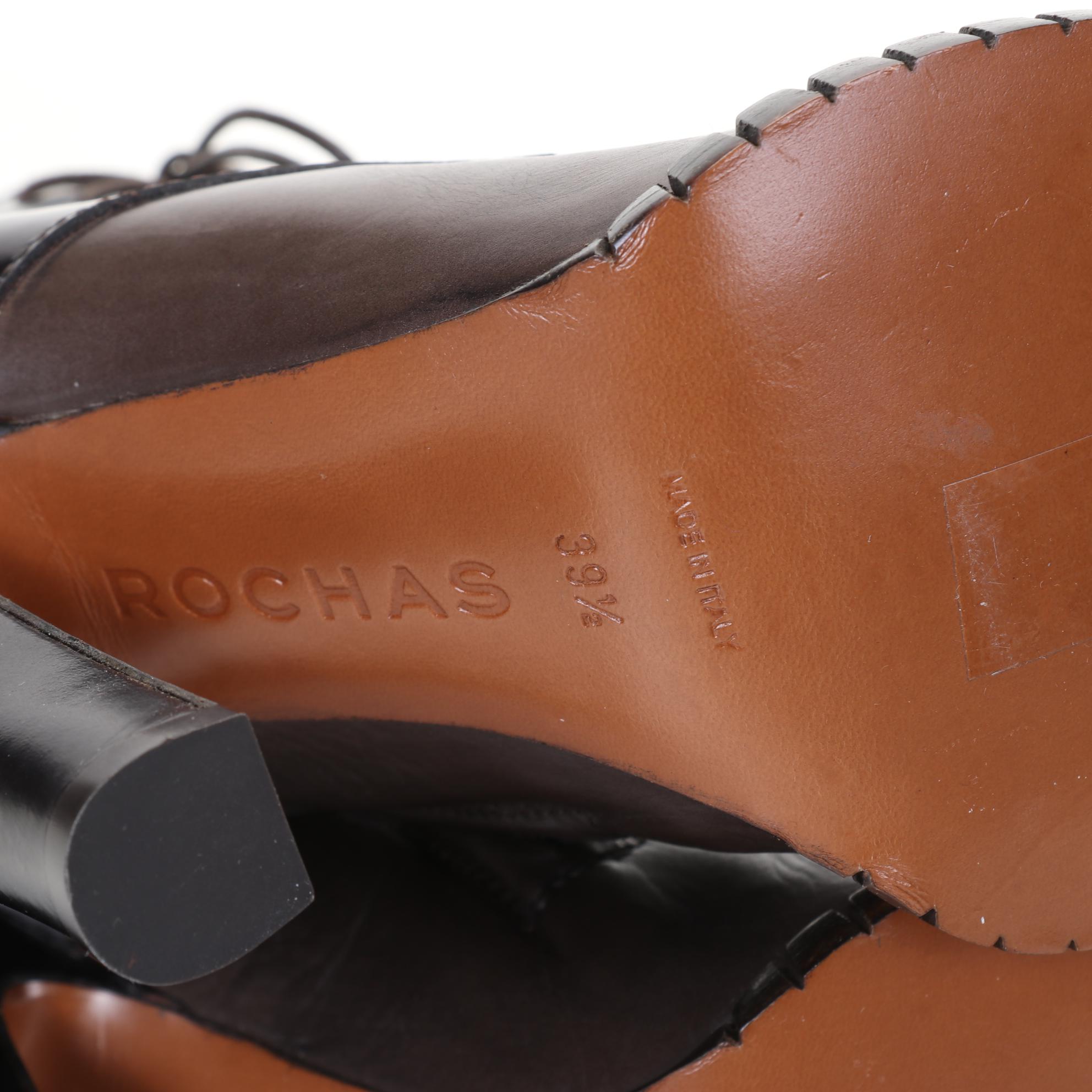 Rochas High-Heel Mocha Brown Ankle Boots, Size 8