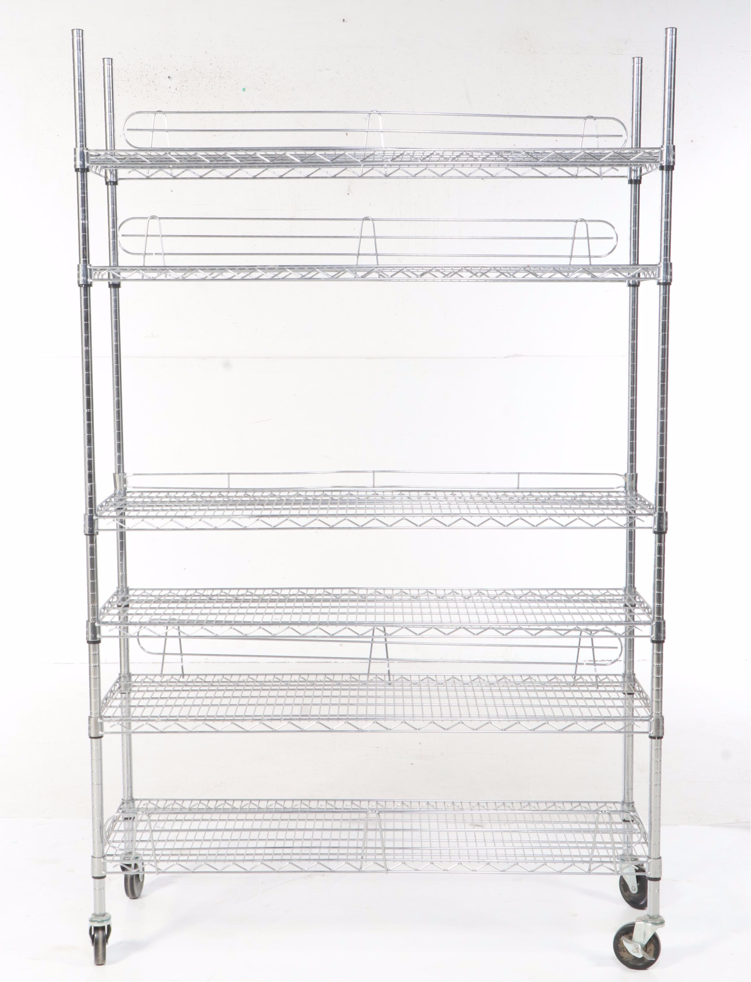Trinity Chromed Steel Six-Tier Rolling Rack