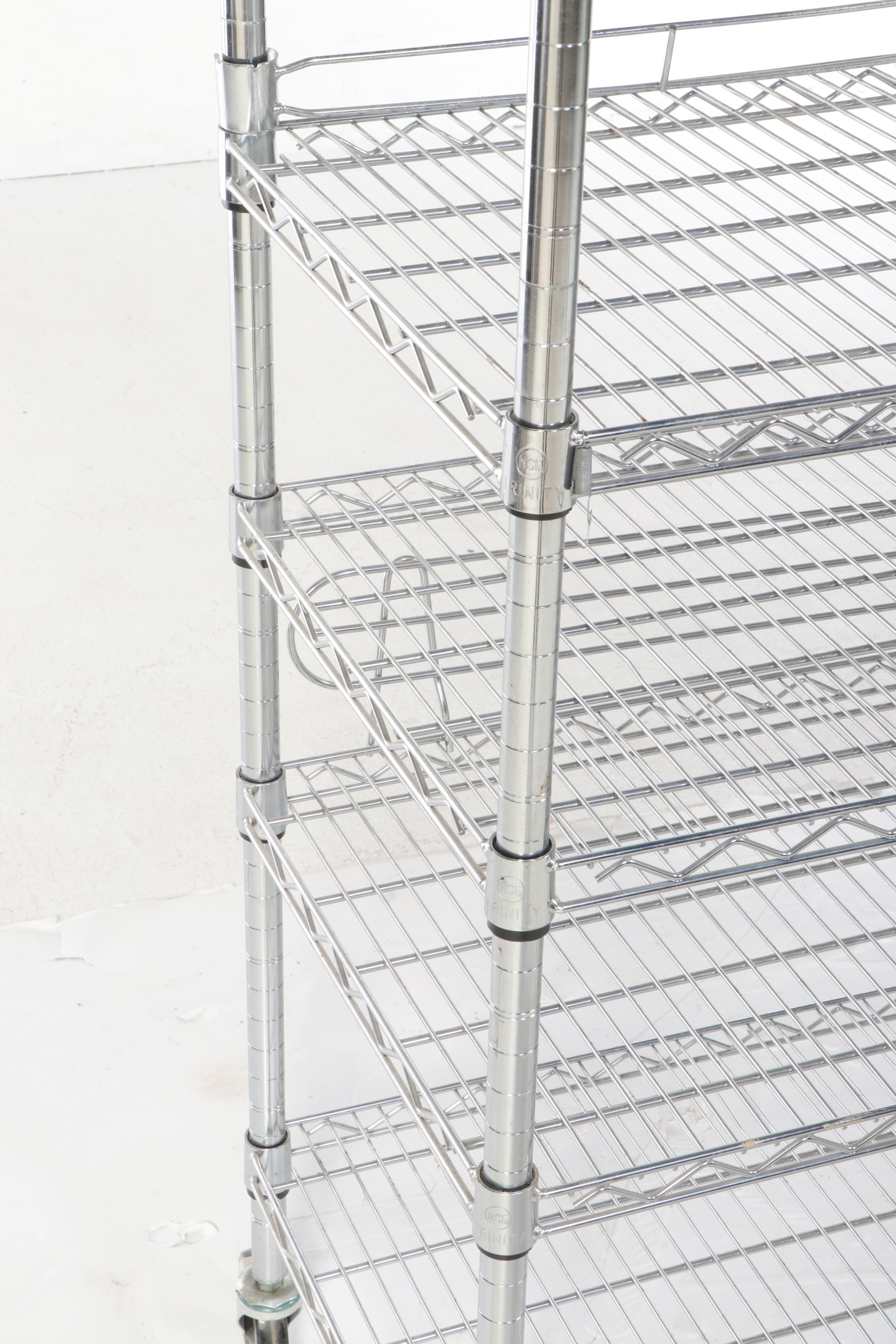 Trinity Chromed Steel Six-Tier Rolling Rack