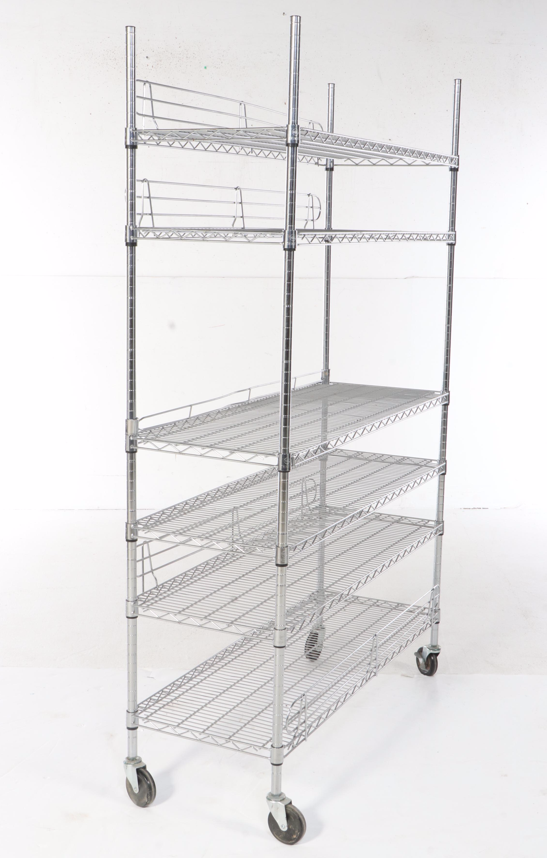 Trinity Chromed Steel Six-Tier Rolling Rack