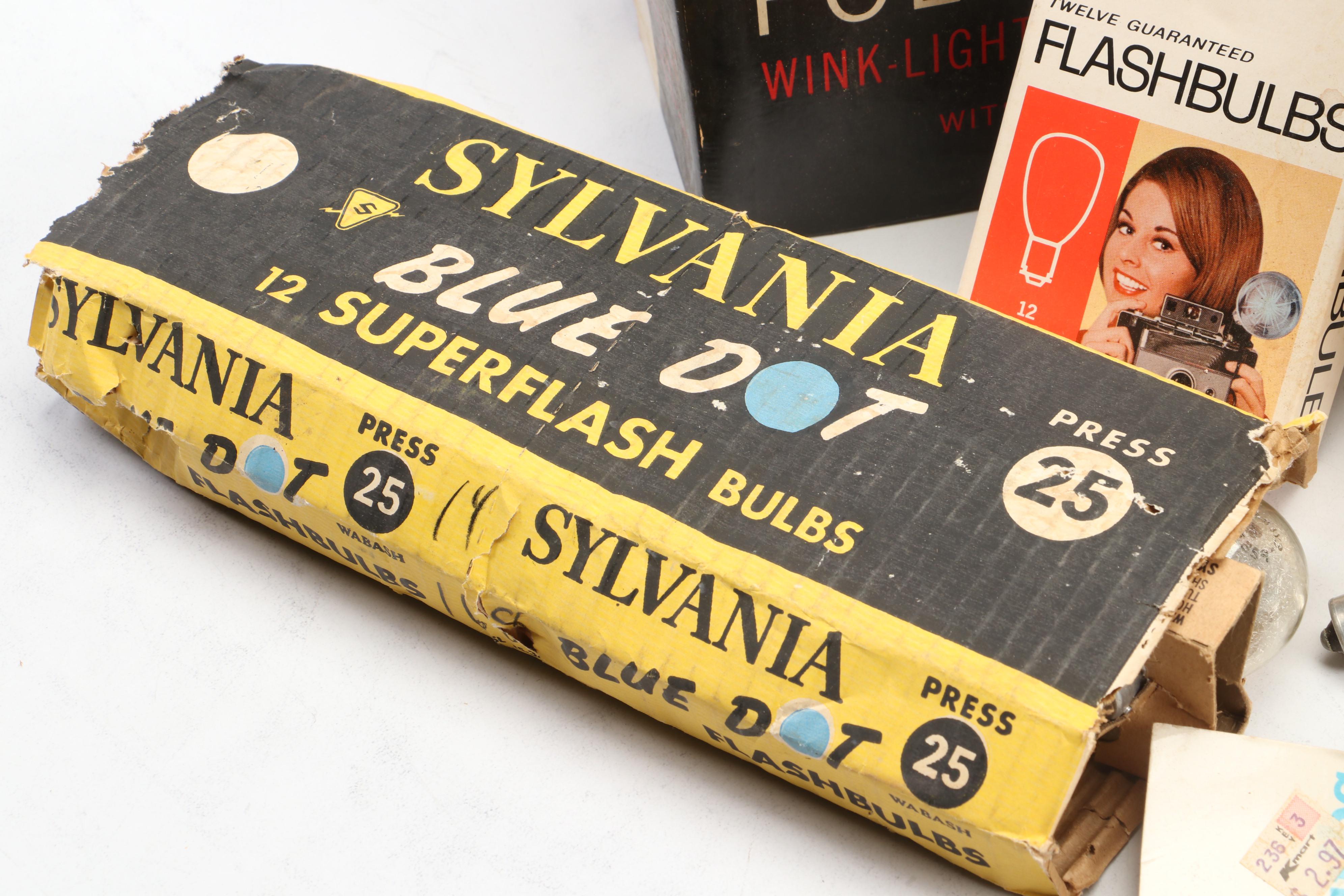 Polaroid Land Camera Automatic 100 and Model 95A with Flashes and Accessories