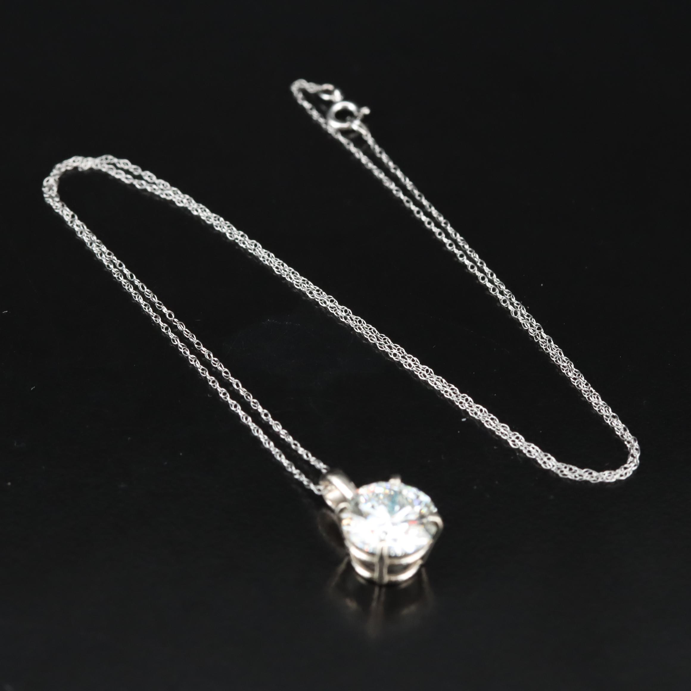 14K 2.50 CT Lab Grown Diamond Solitaire Pendant Necklace with IGI Report