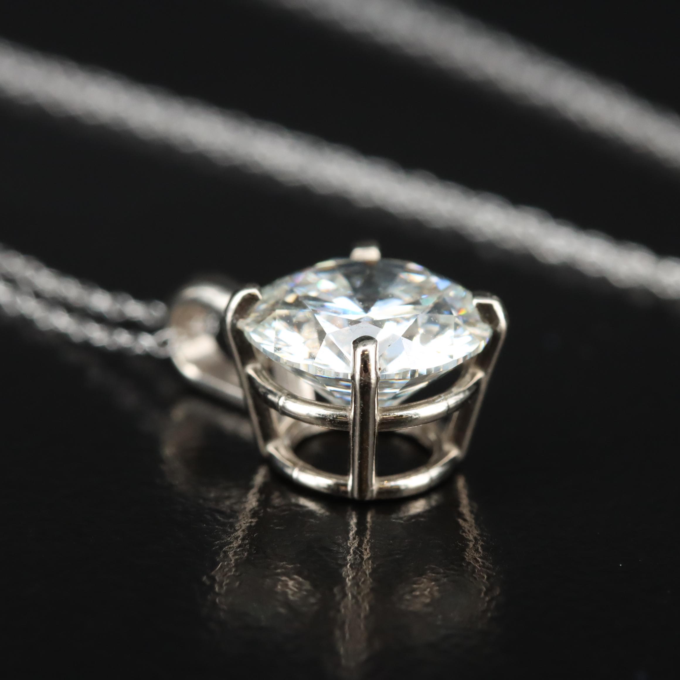 14K 2.50 CT Lab Grown Diamond Solitaire Pendant Necklace with IGI Report