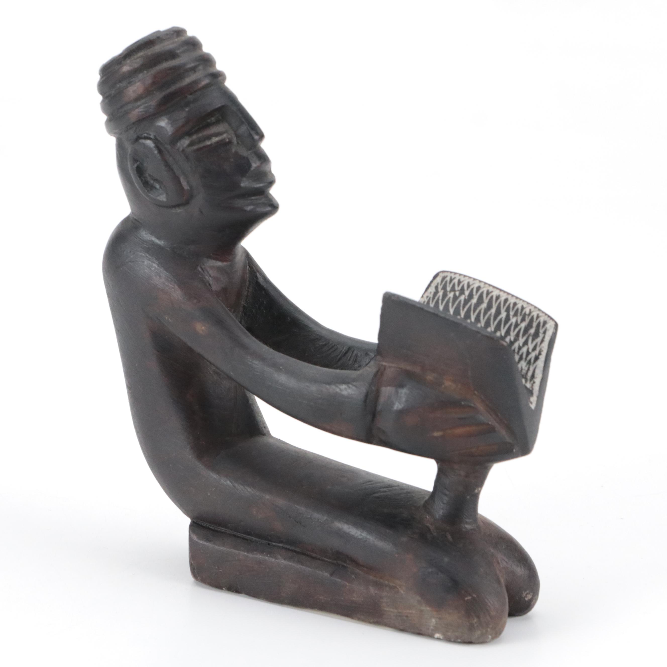 Horse Motif Enameled Brass Box with Moroccan Metal Figural Paperweight