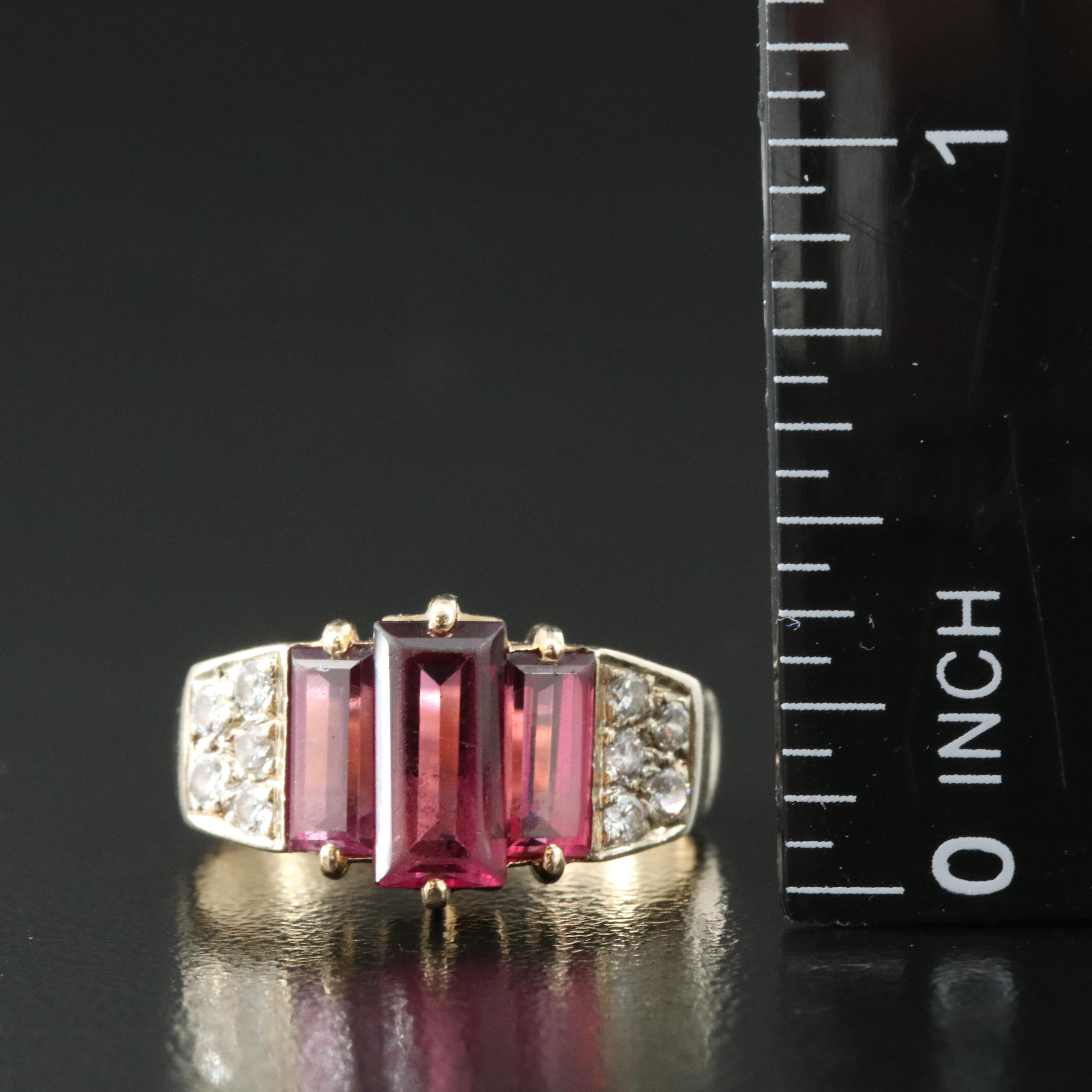 14K Garnet and Diamond Ring