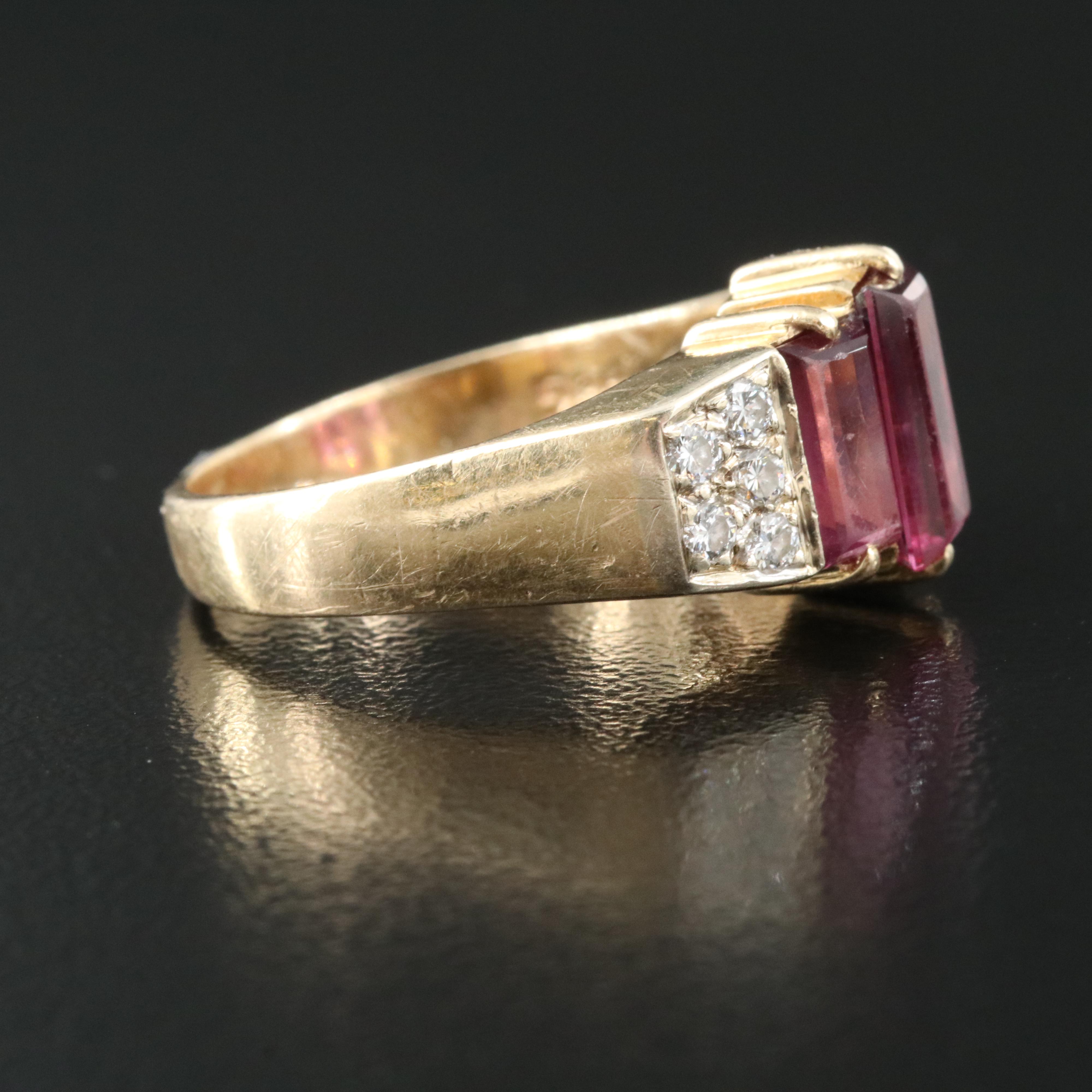14K Garnet and Diamond Ring