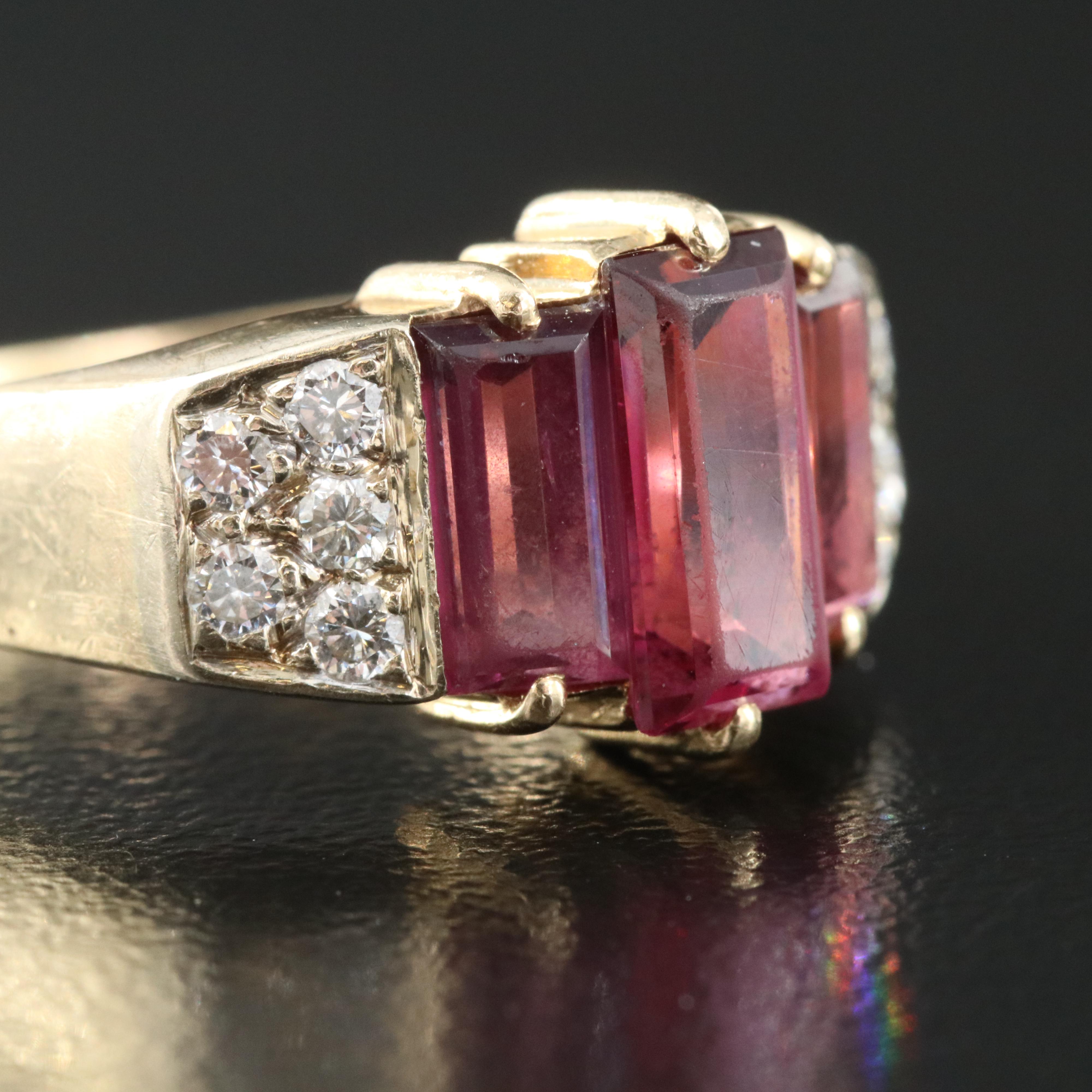 14K Garnet and Diamond Ring