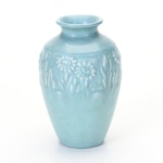 Rookwood Matte Blue "Sunflowers" Vase, 1931