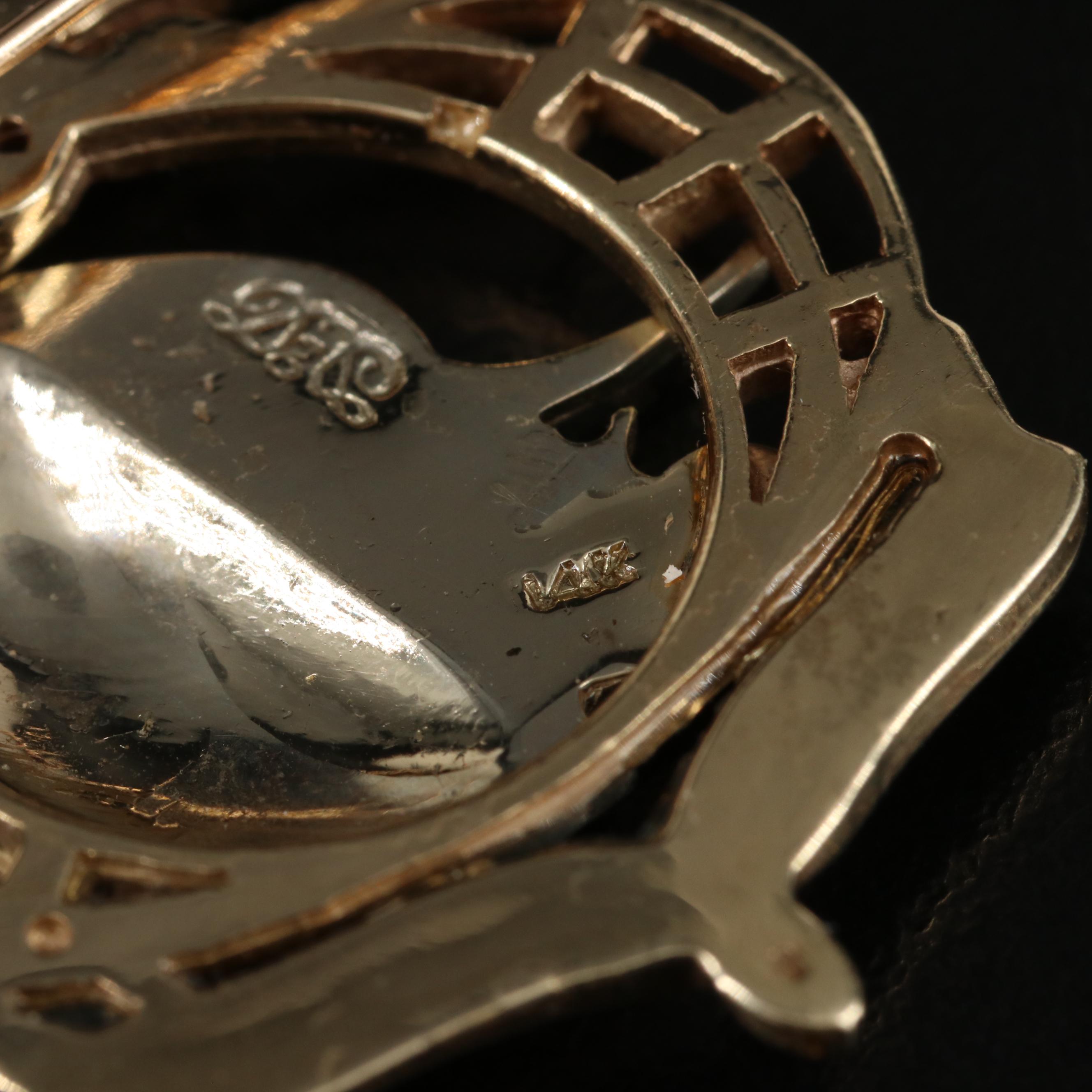 14K Two Tone Pearl and Spinel Bob Hope Desert Classic Converter Brooch