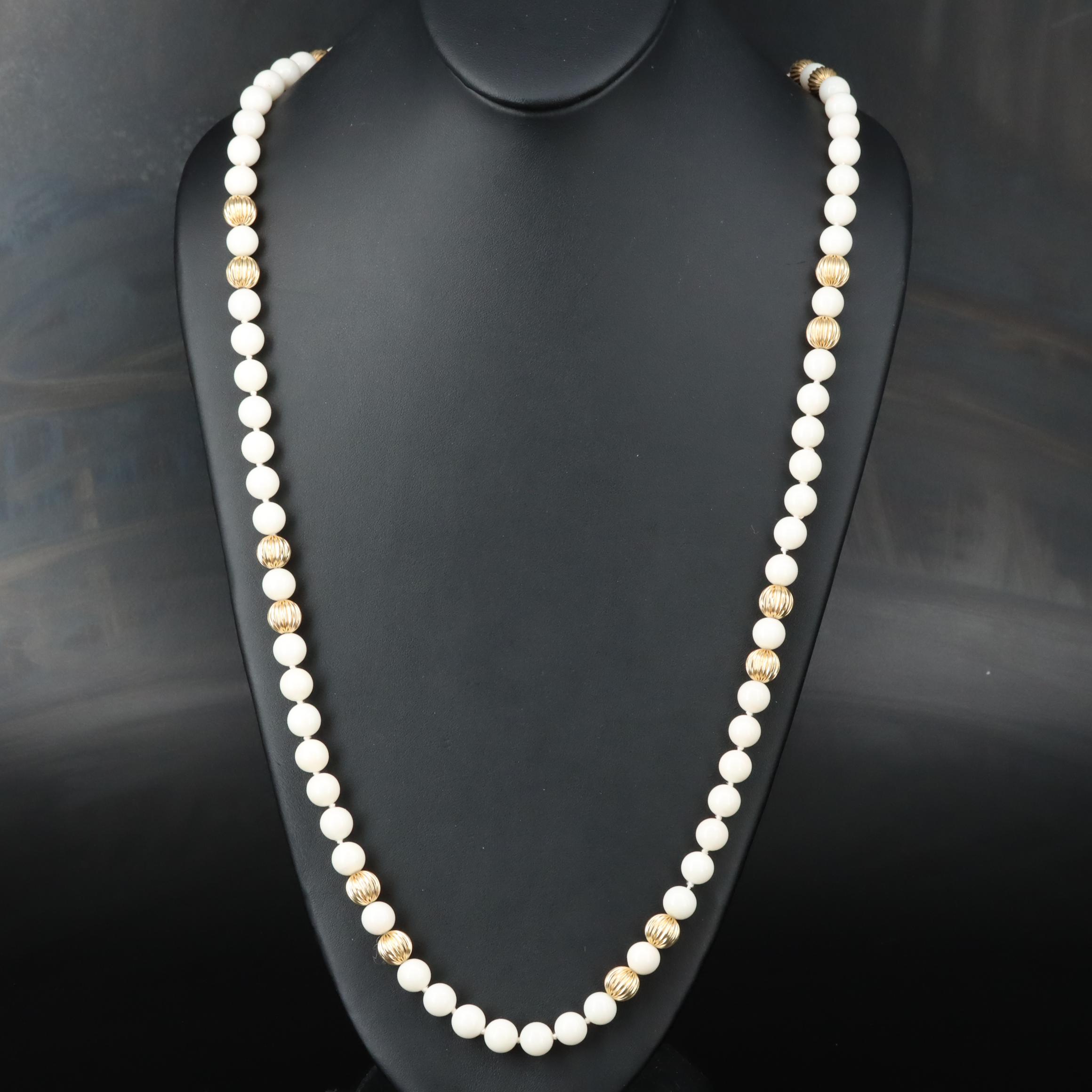 14K Coral Opera Length Necklace