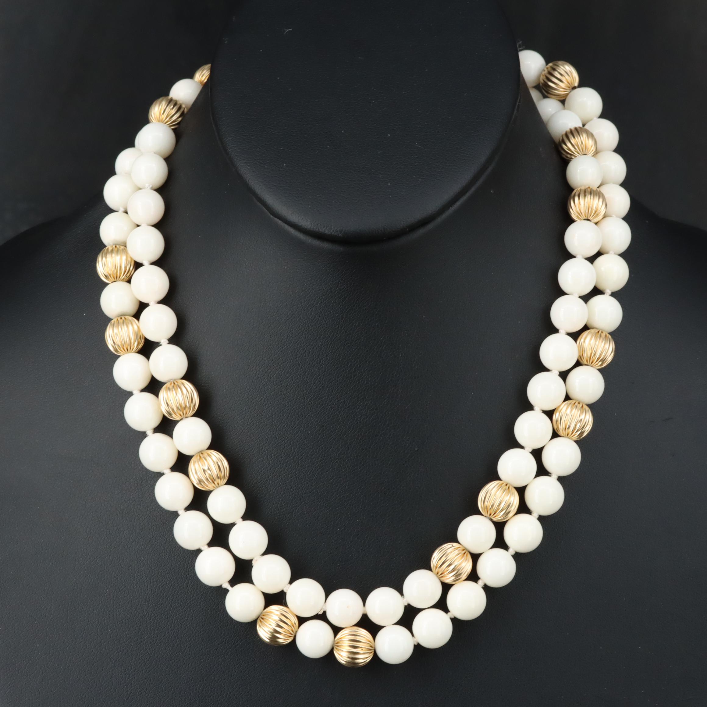 14K Coral Opera Length Necklace