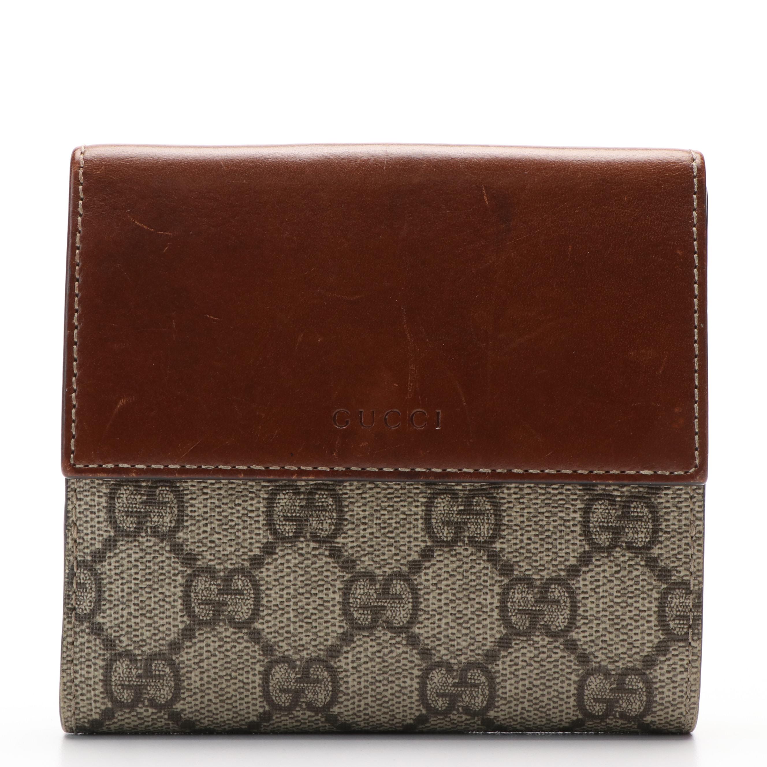 Gucci GG Supreme French Flap Bifold Wallet