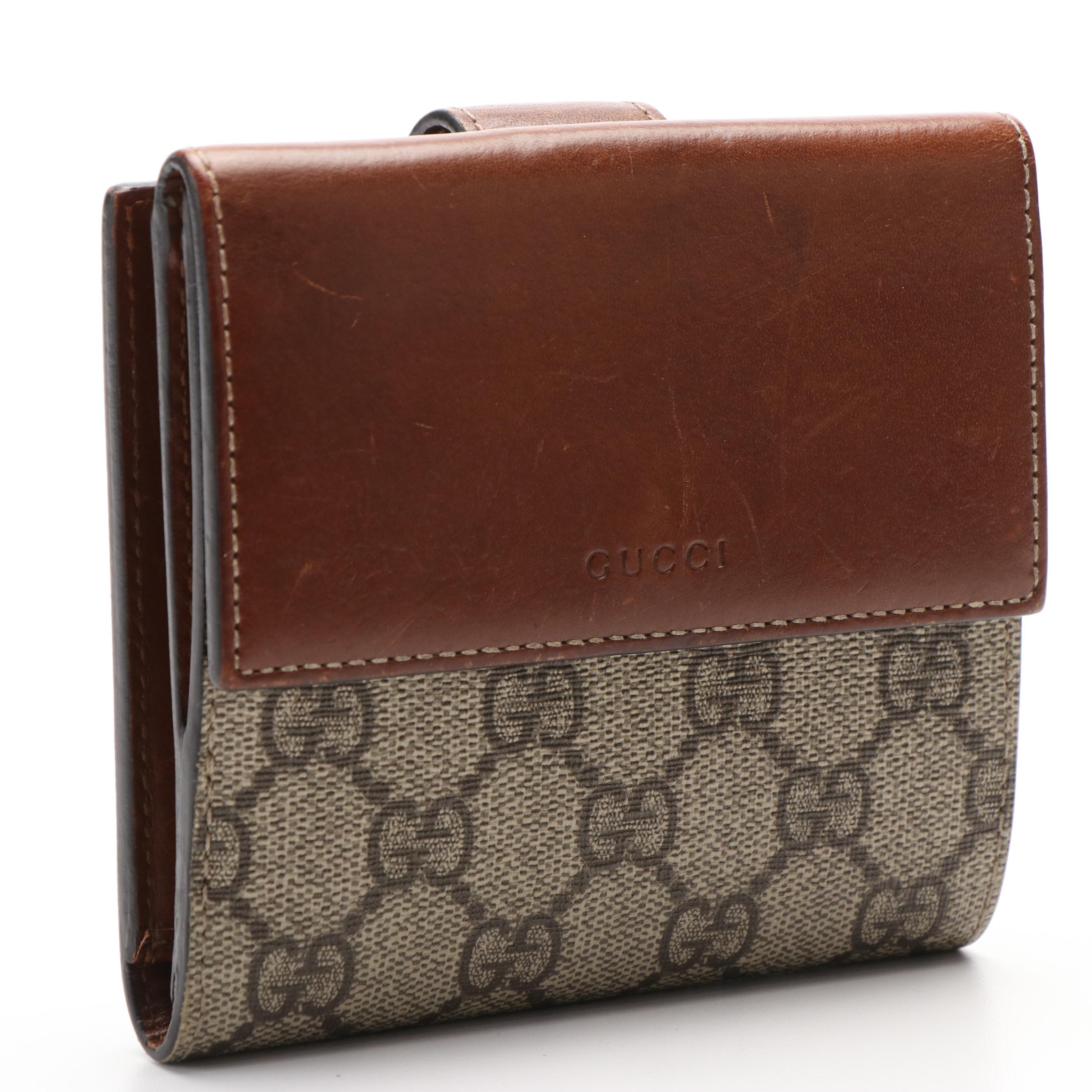 Gucci GG Supreme French Flap Bifold Wallet