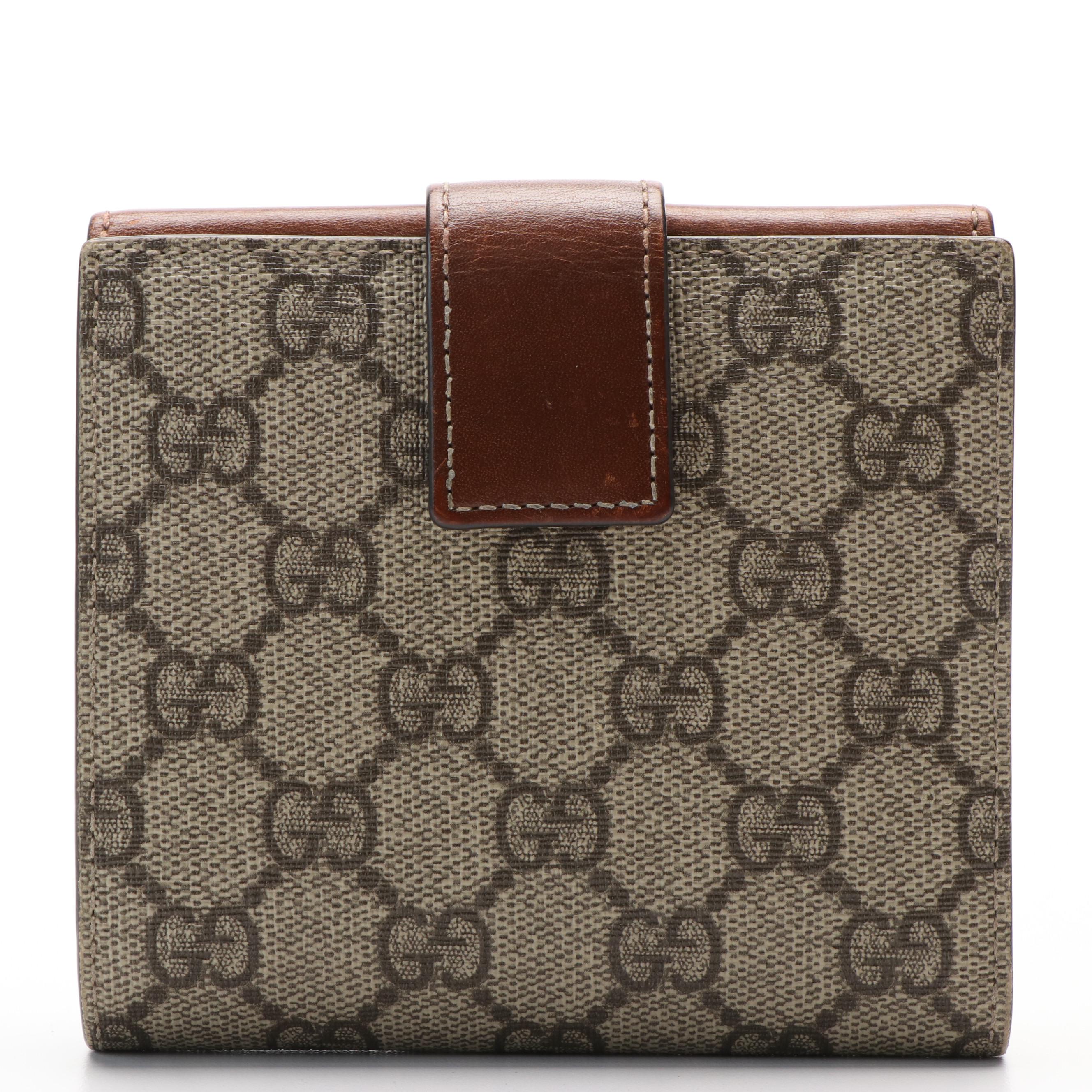 Gucci GG Supreme French Flap Bifold Wallet