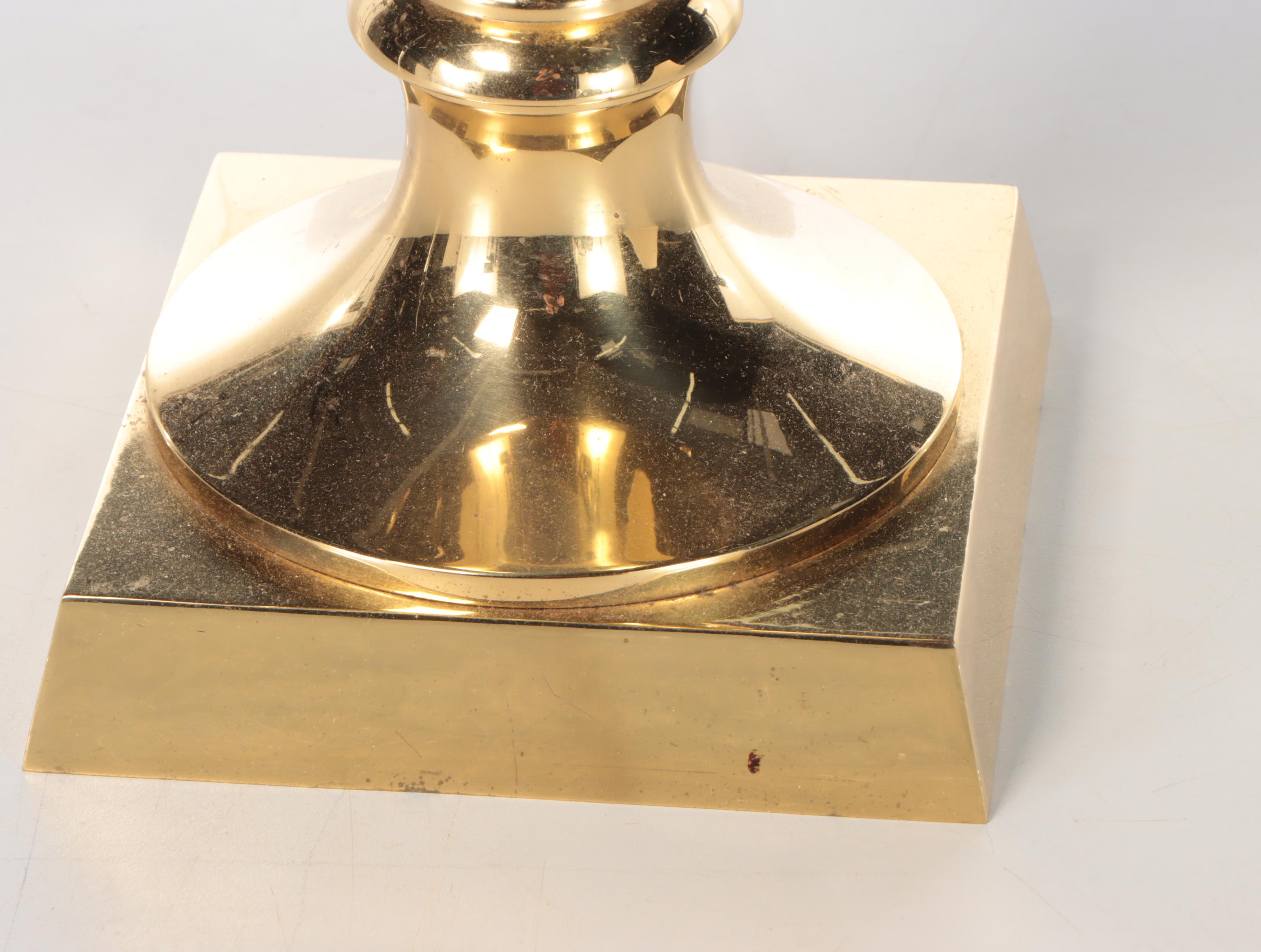 Brass Double Handle Table Lamp with Fabric Lampshade