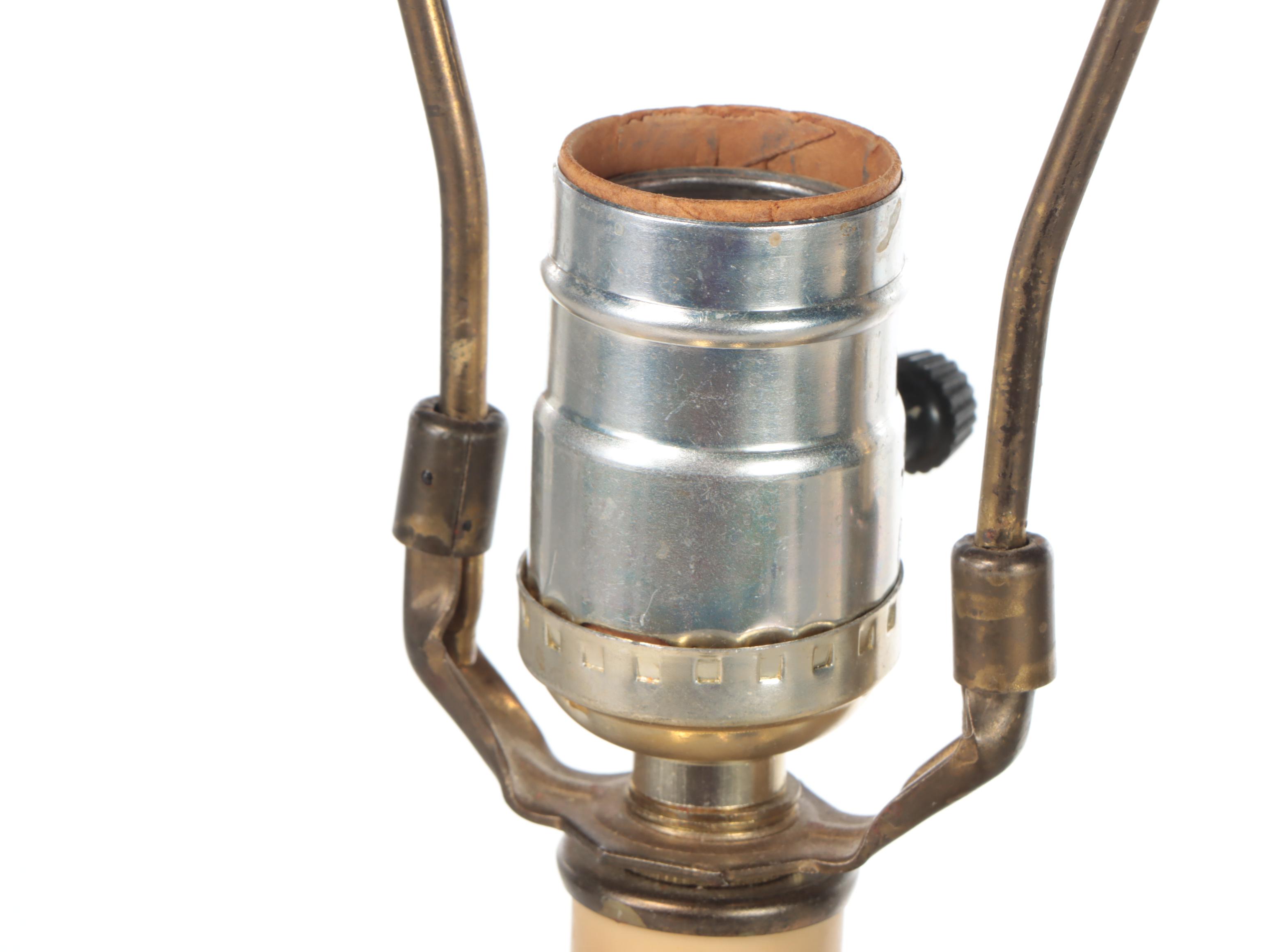 Brass Double Handle Table Lamp with Fabric Lampshade