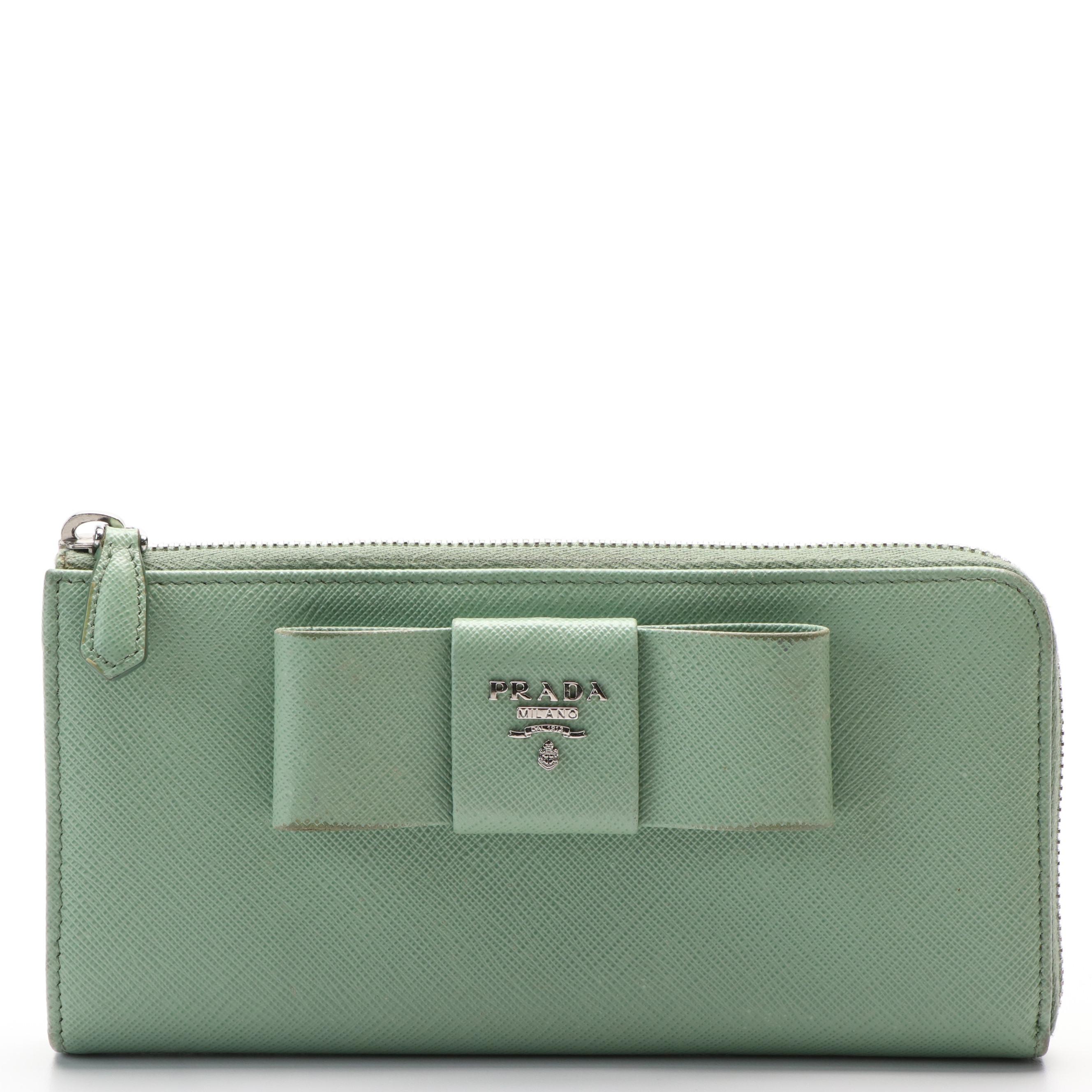 Prada Ribbon Continental Wallet in Saffiano Leather