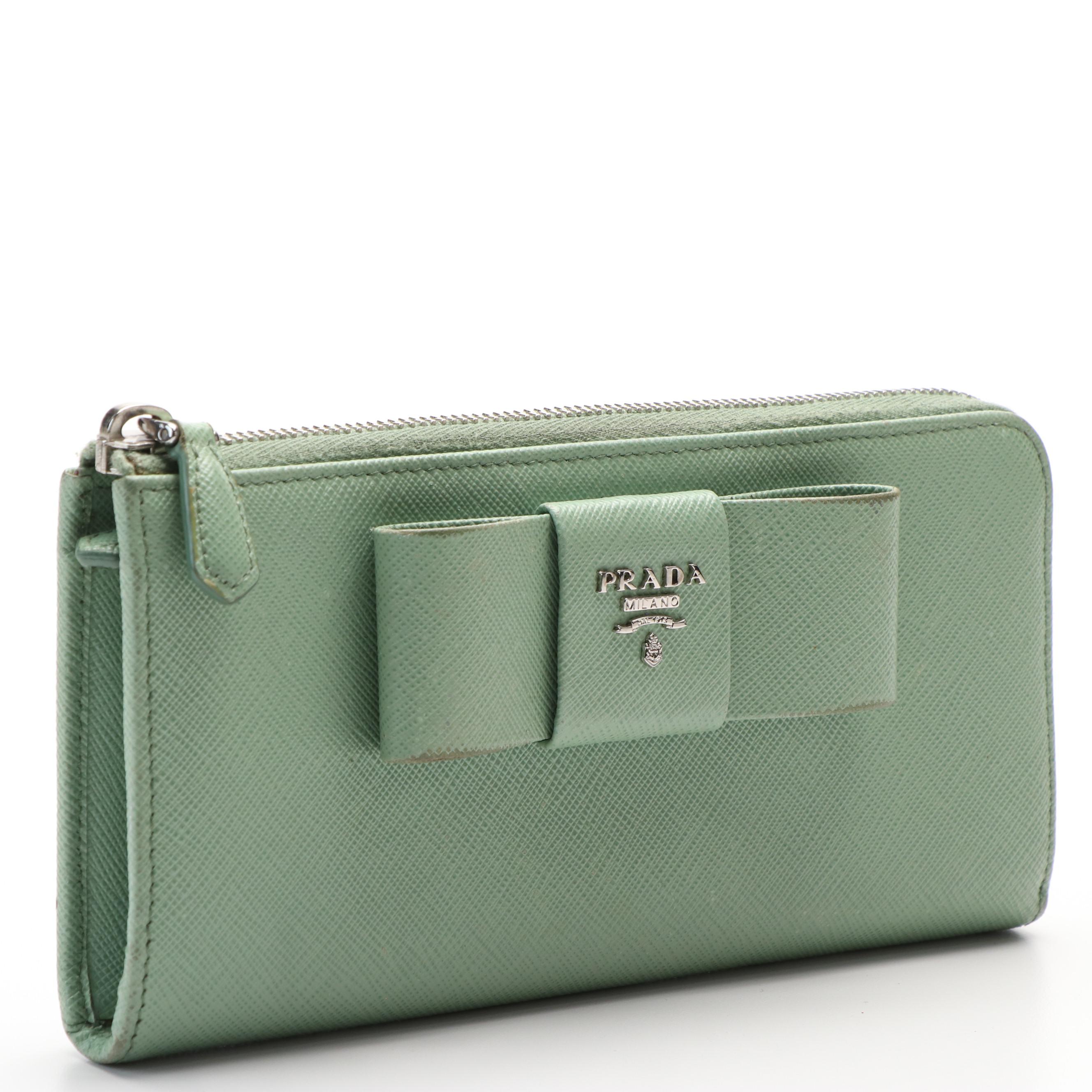 Prada Ribbon Continental Wallet in Saffiano Leather