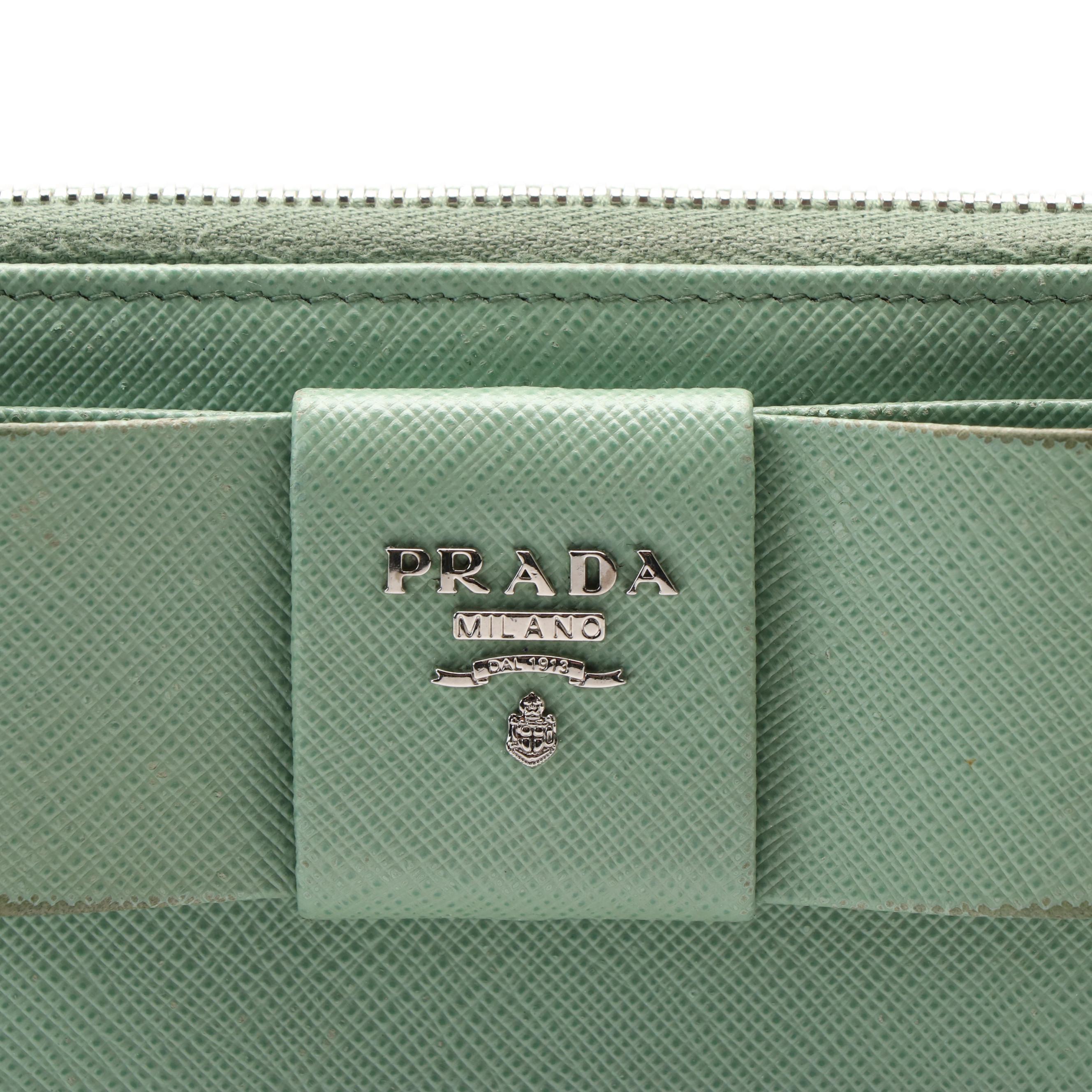 Prada Ribbon Continental Wallet in Saffiano Leather