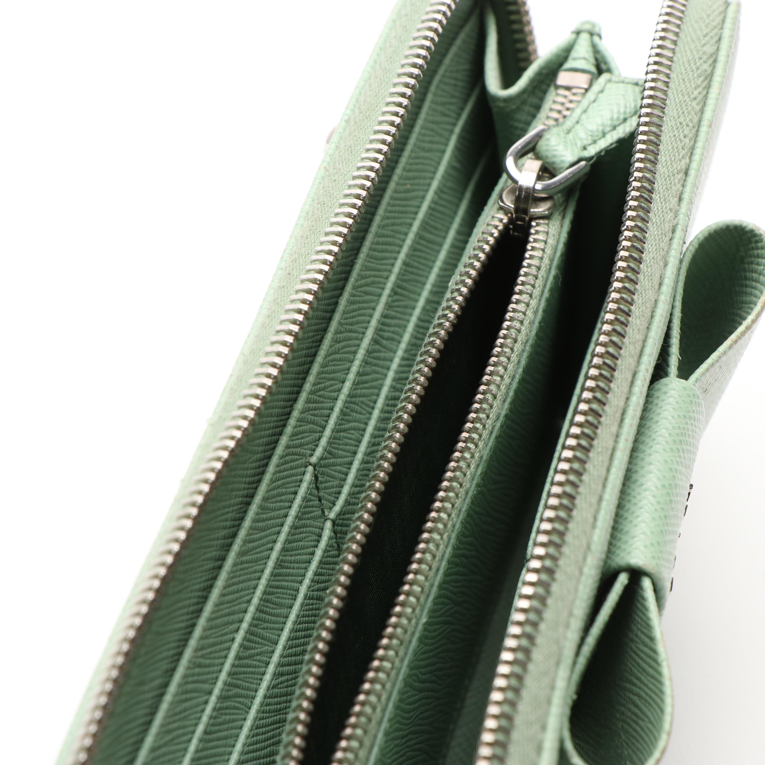 Prada Ribbon Continental Wallet in Saffiano Leather