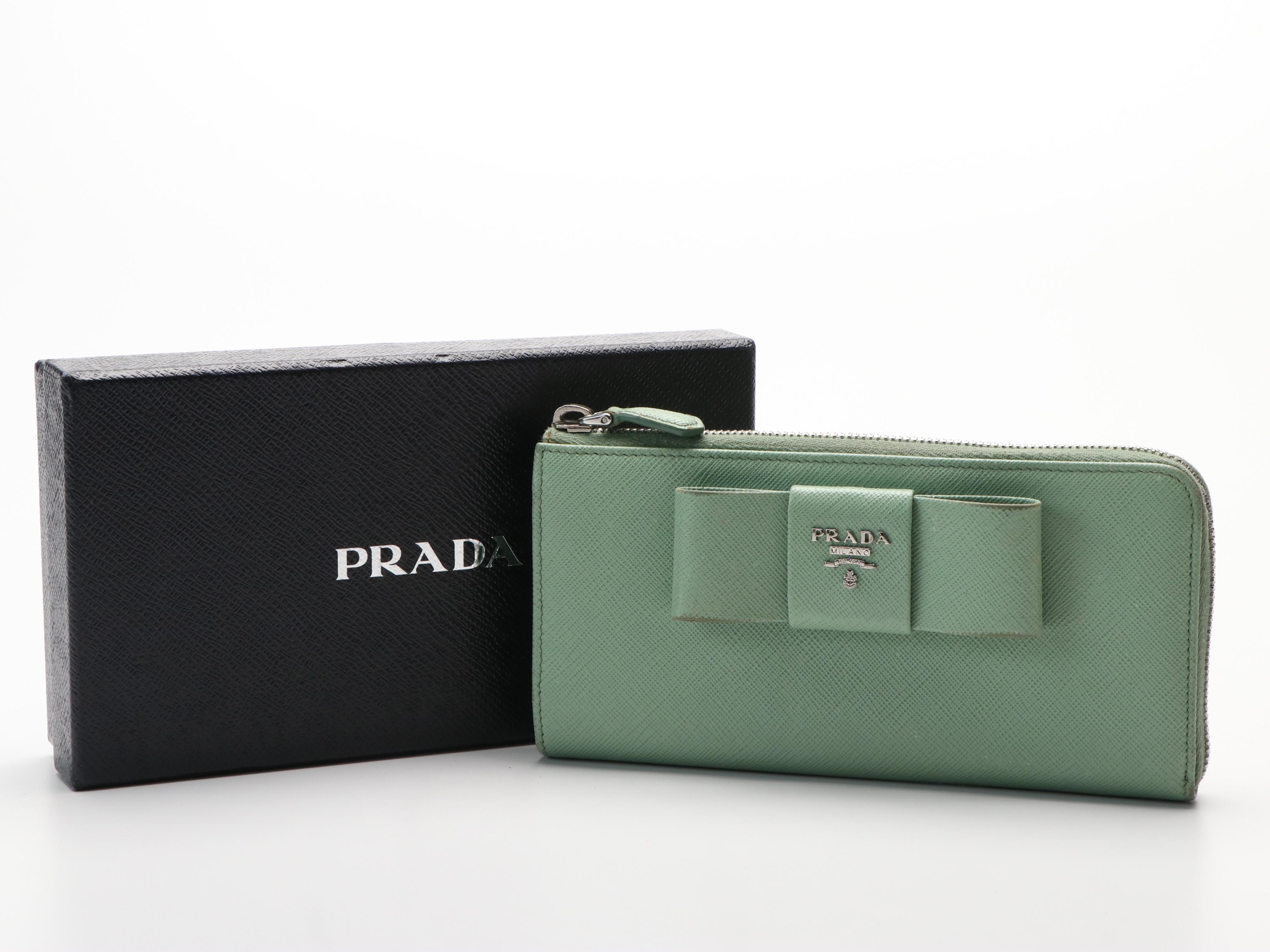 Prada Ribbon Continental Wallet in Saffiano Leather