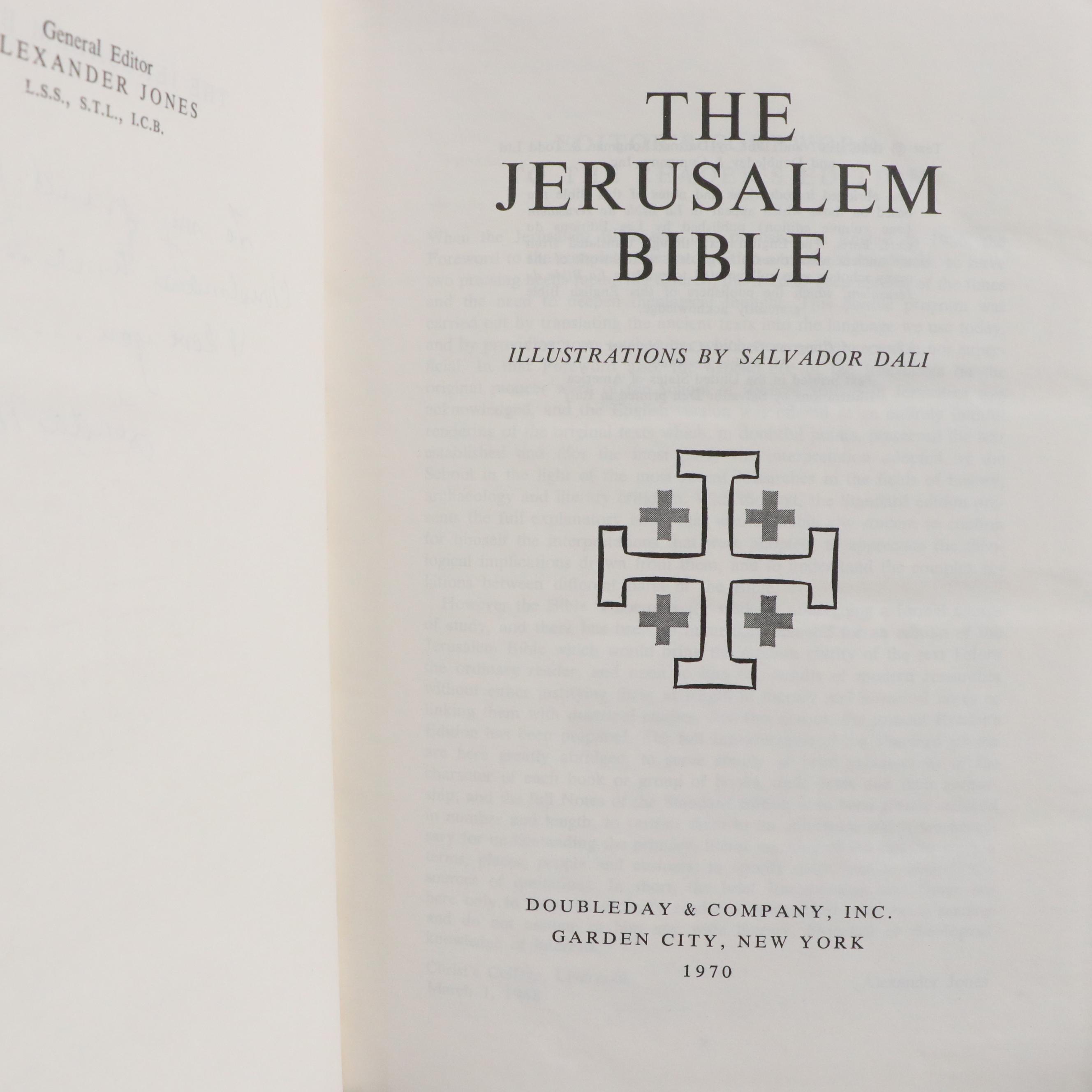 Salvador Dalí Illustrated Jerusalem Bible Edited by Alexander Jones, 1970