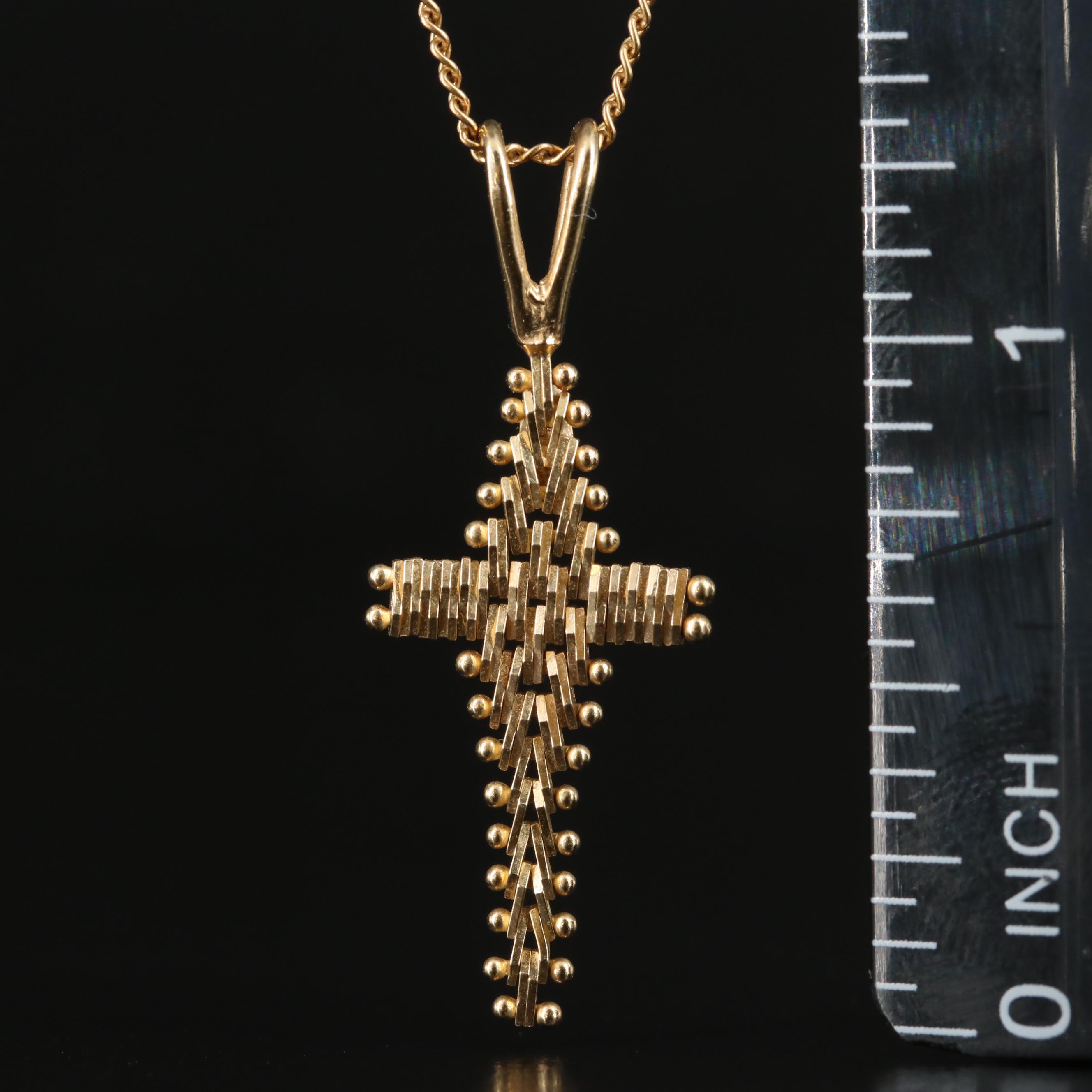 14K Ricco Style Cross Pendant and Gold-Filled Chain