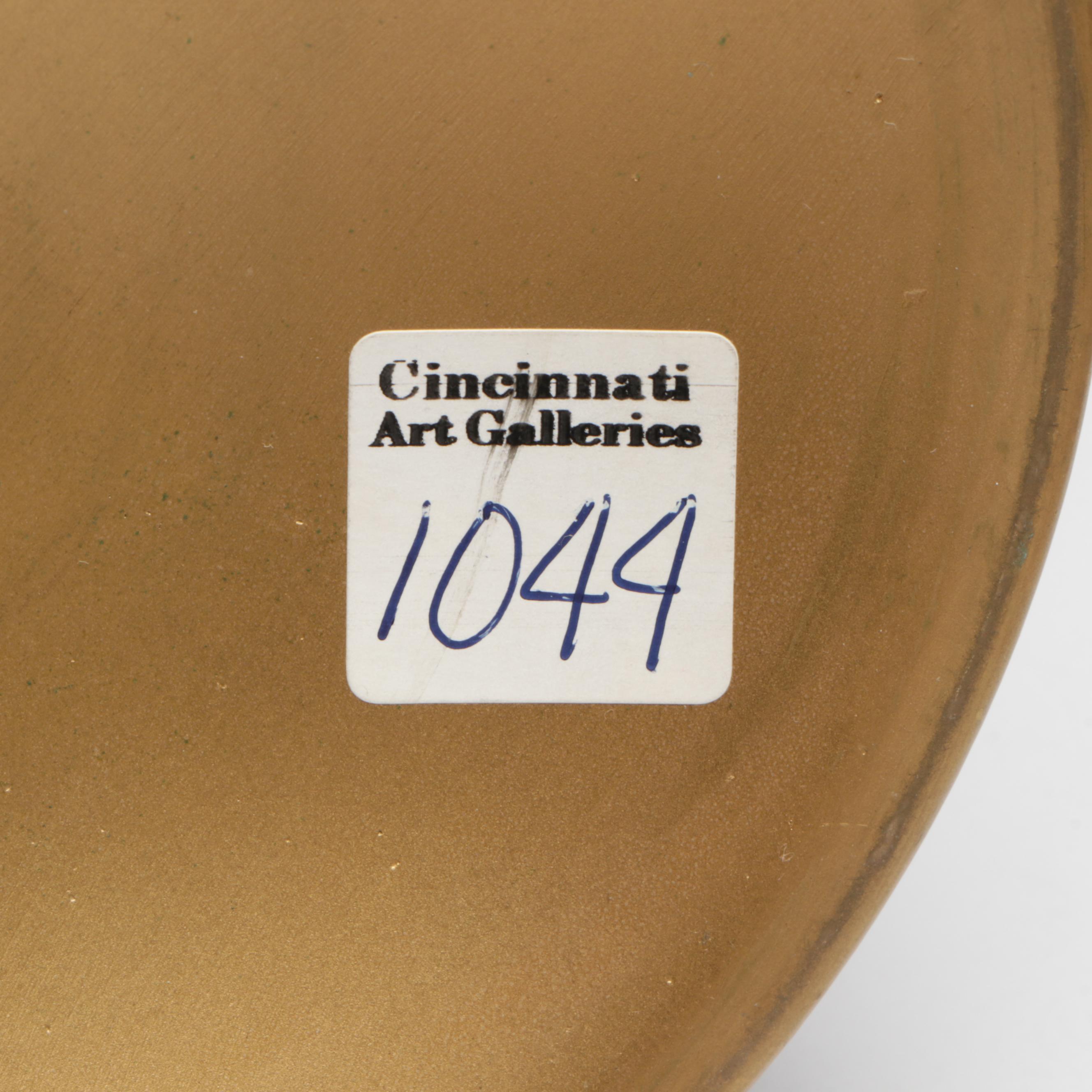 Louis Comfort Tiffany Favrile Art Glass Trumpet Vase in Etched Doré Bronze Base