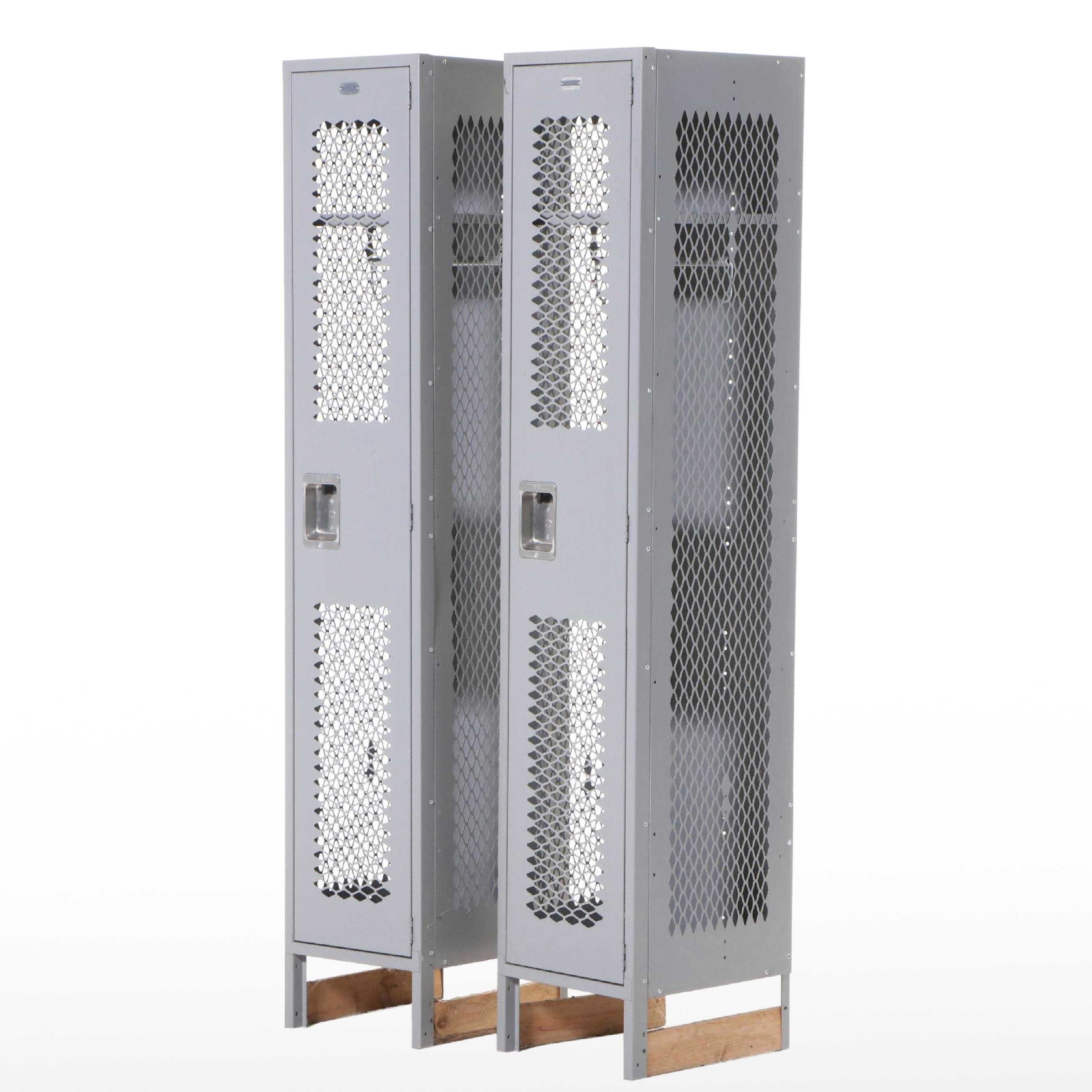 Two Salsbury Industries Powder-Coated Steel Single-Tier See-Through Lockers