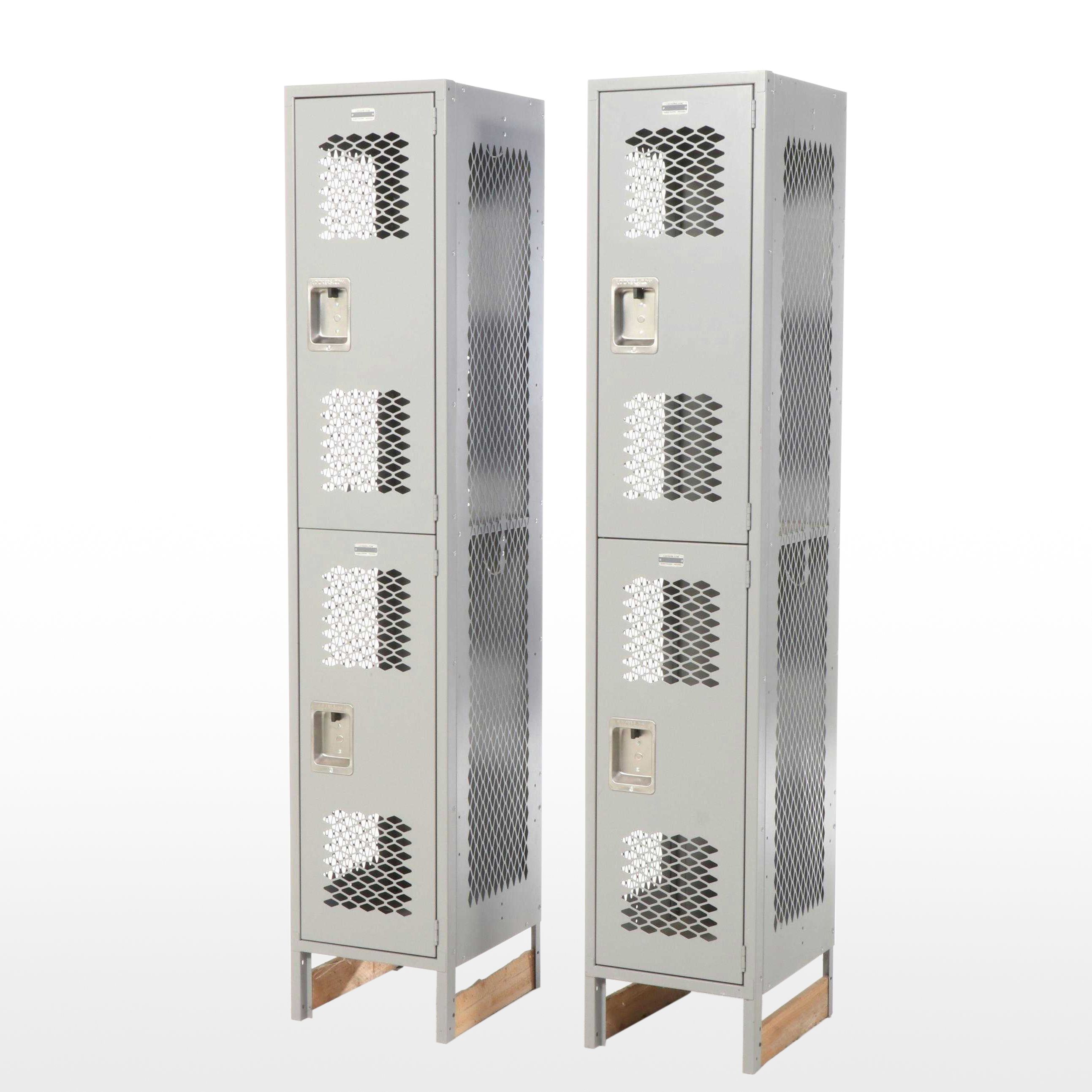 Two Salsbury Industries Powder-Coated Steel Double-Tier See-Through Lockers