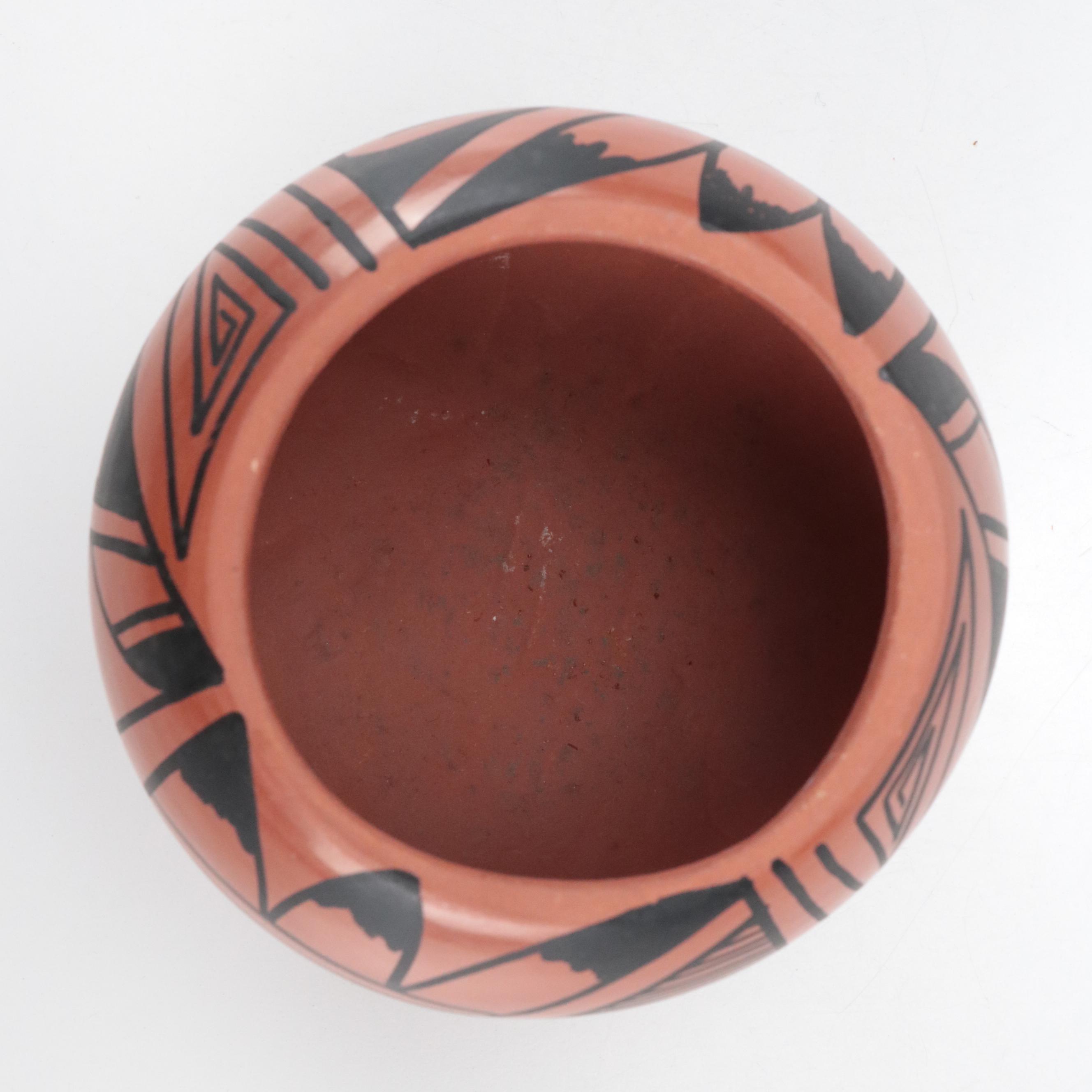 Chinana Jemez Pueblo Pottery Terracotta Pot with Ceramic Egg Figurine and More