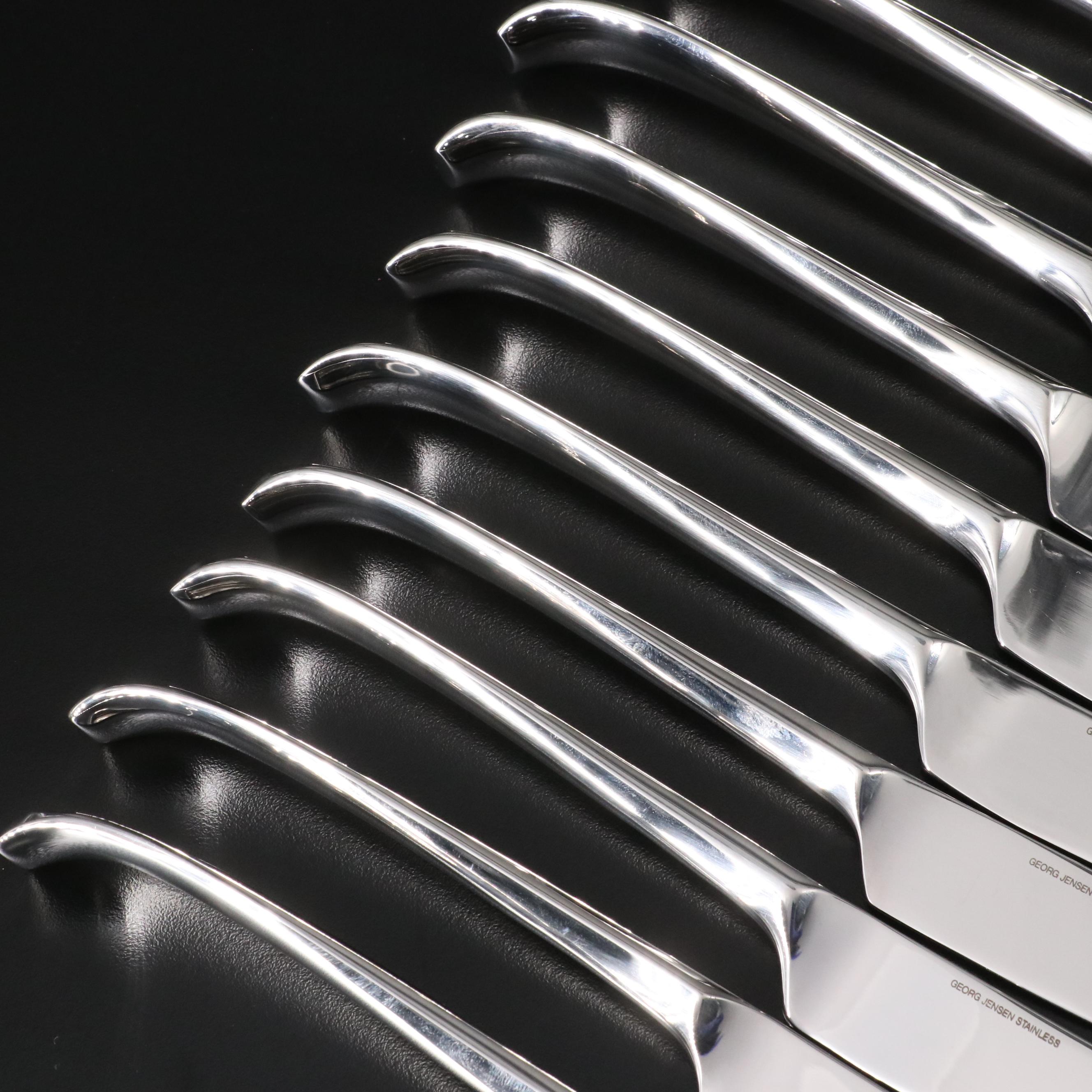 Jensen Stainless Steel Shakers, Dinner Knife Set, and Cheese