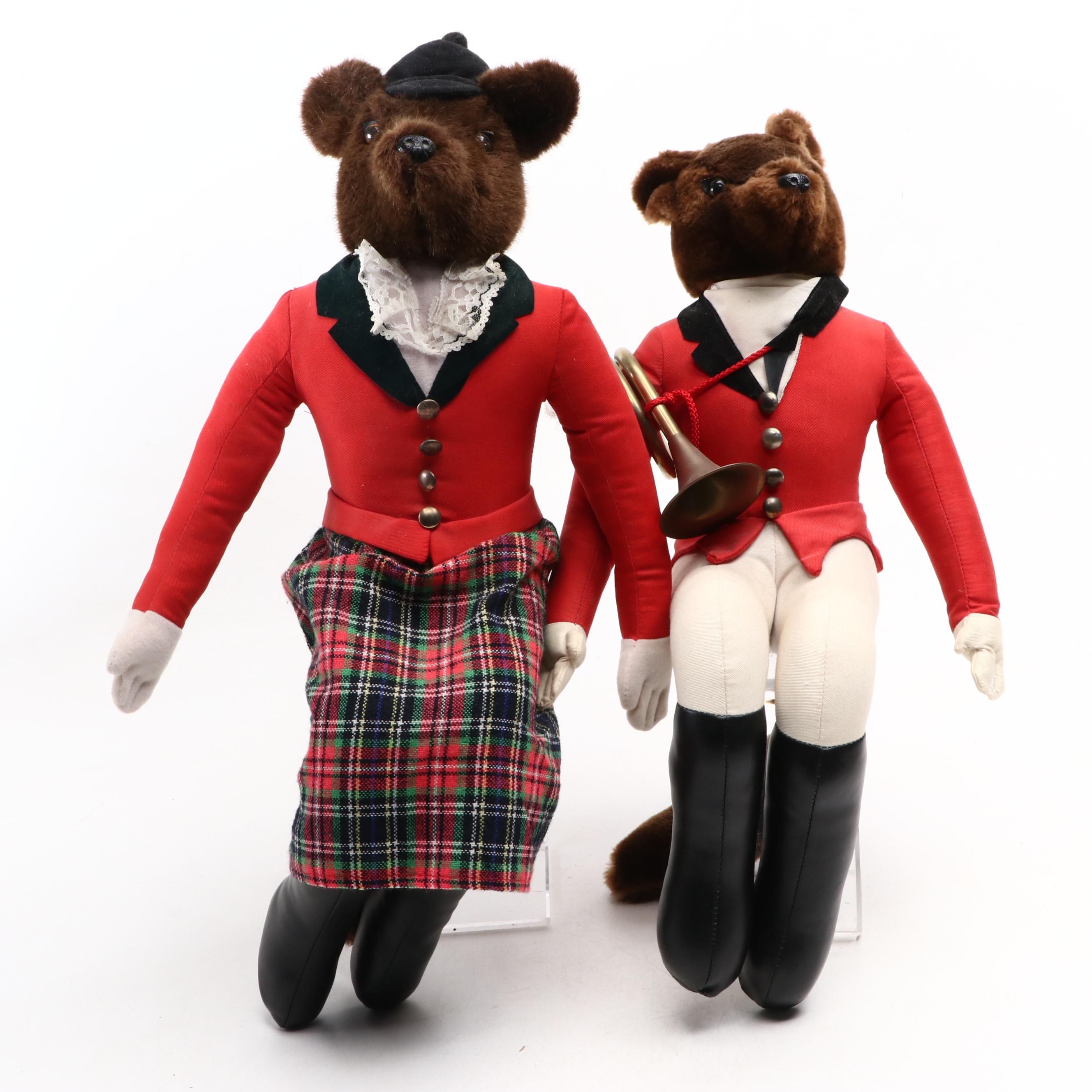 Stuffed Mr. & Mrs. Fox Hunting Figures
