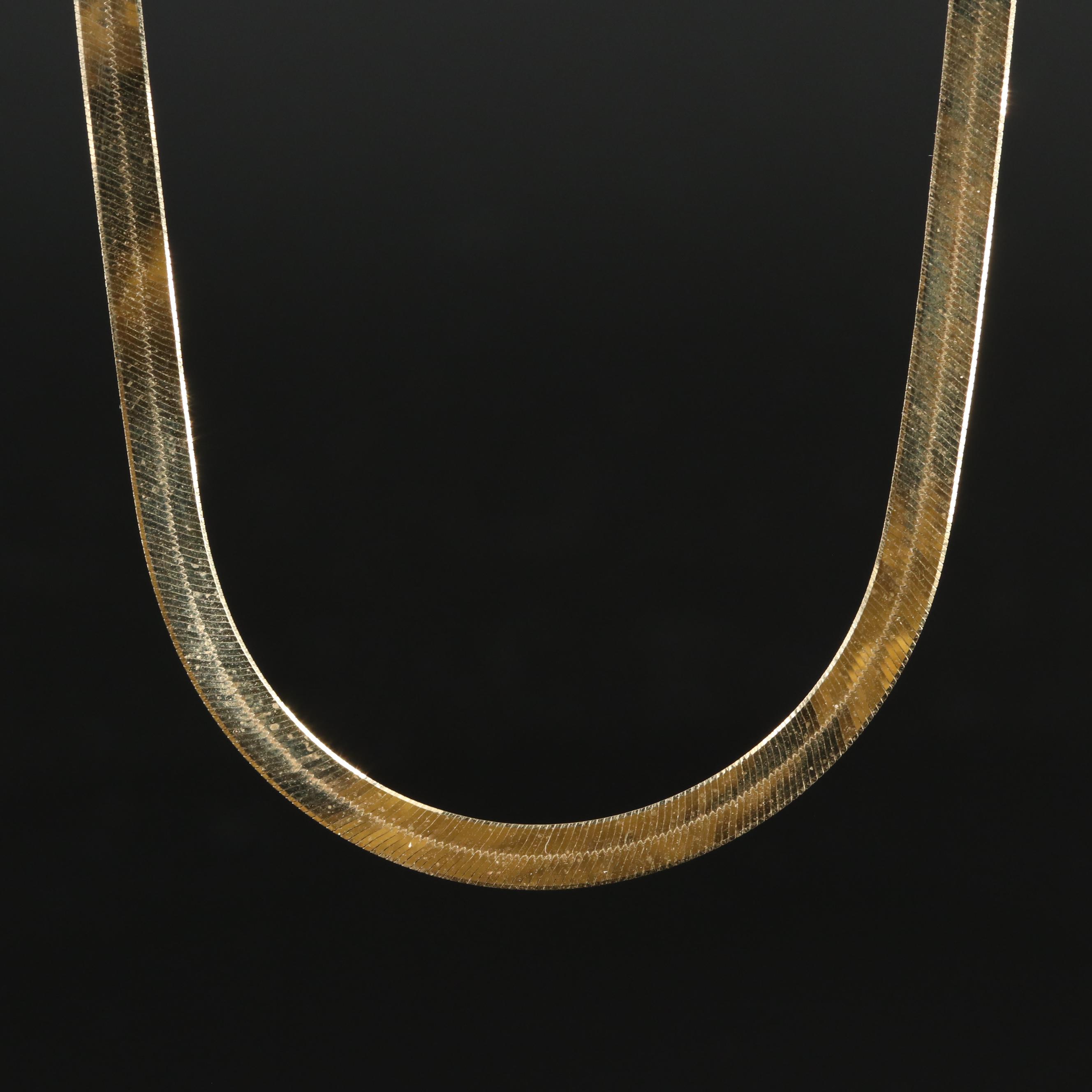 14K Herringbone Necklace