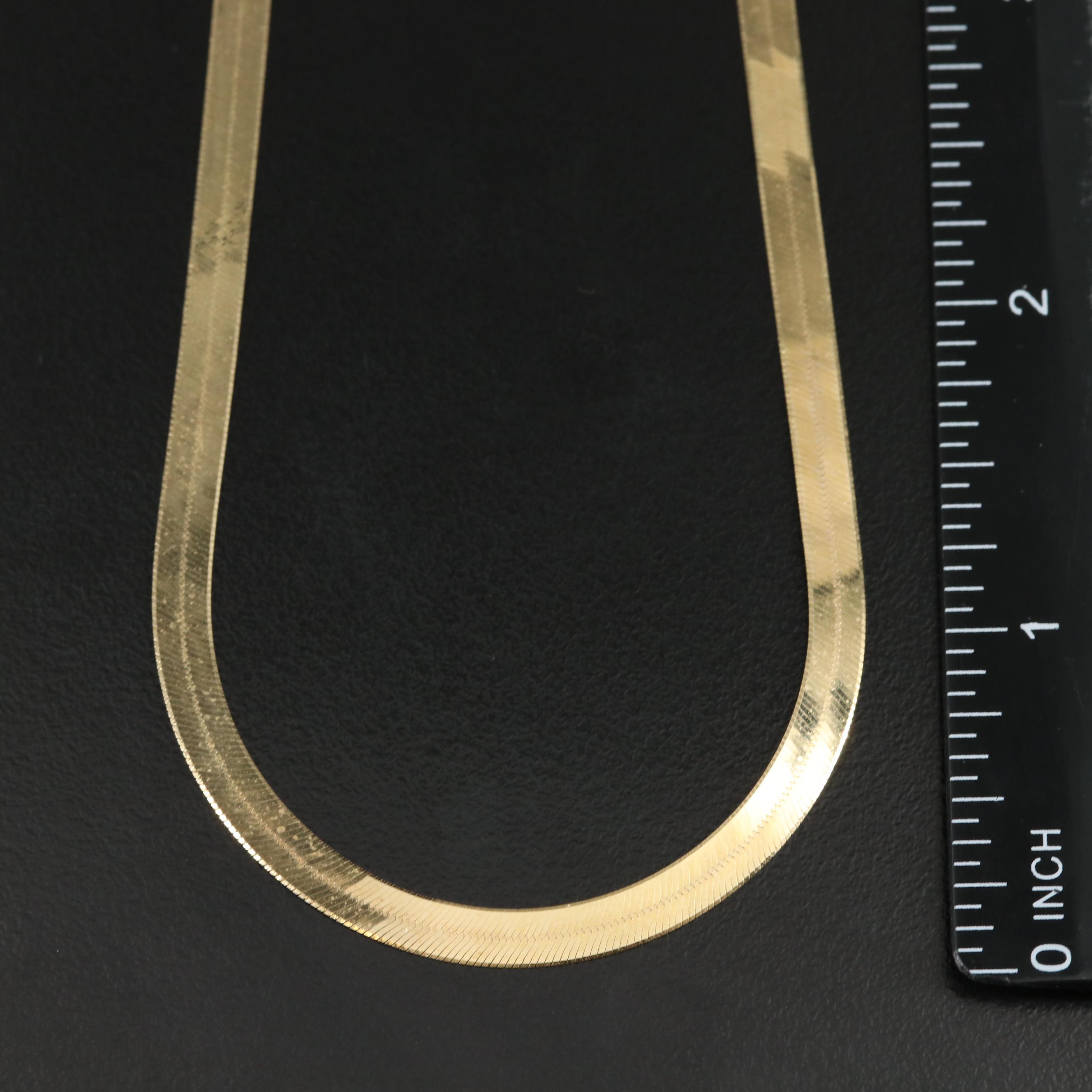 14K Herringbone Necklace